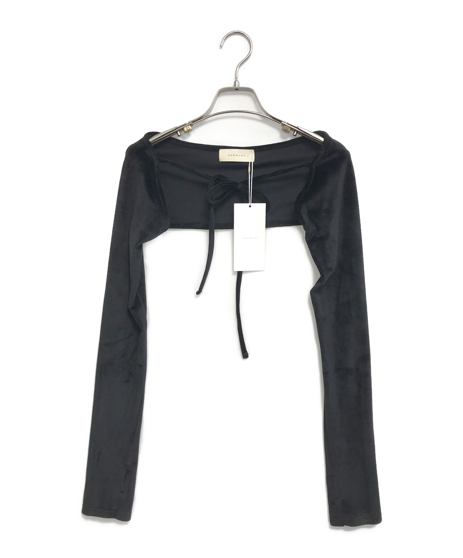 中古・古着通販】ANDMARY (アンドマリー) Mei shirring tops ブラック