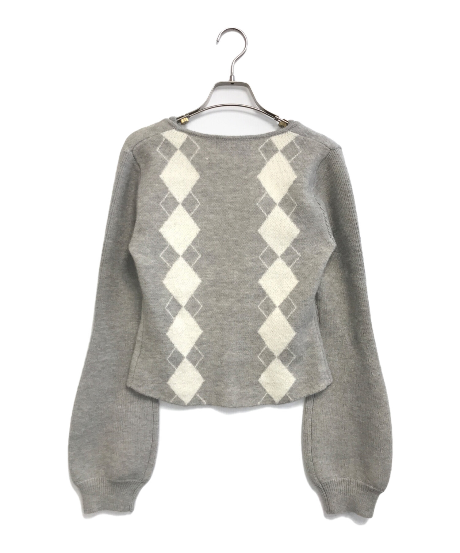 中古・古着通販】ANDMARY (アンドマリー) Argyle ribbon knit set up