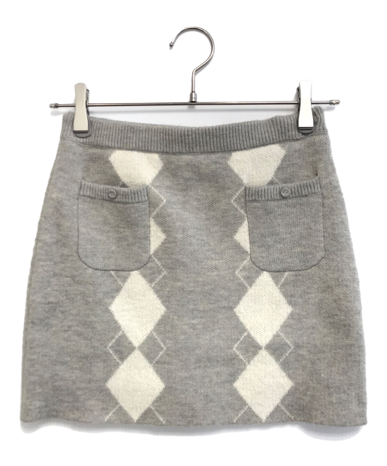 中古・古着通販】ANDMARY (アンドマリー) Argyle ribbon knit set up