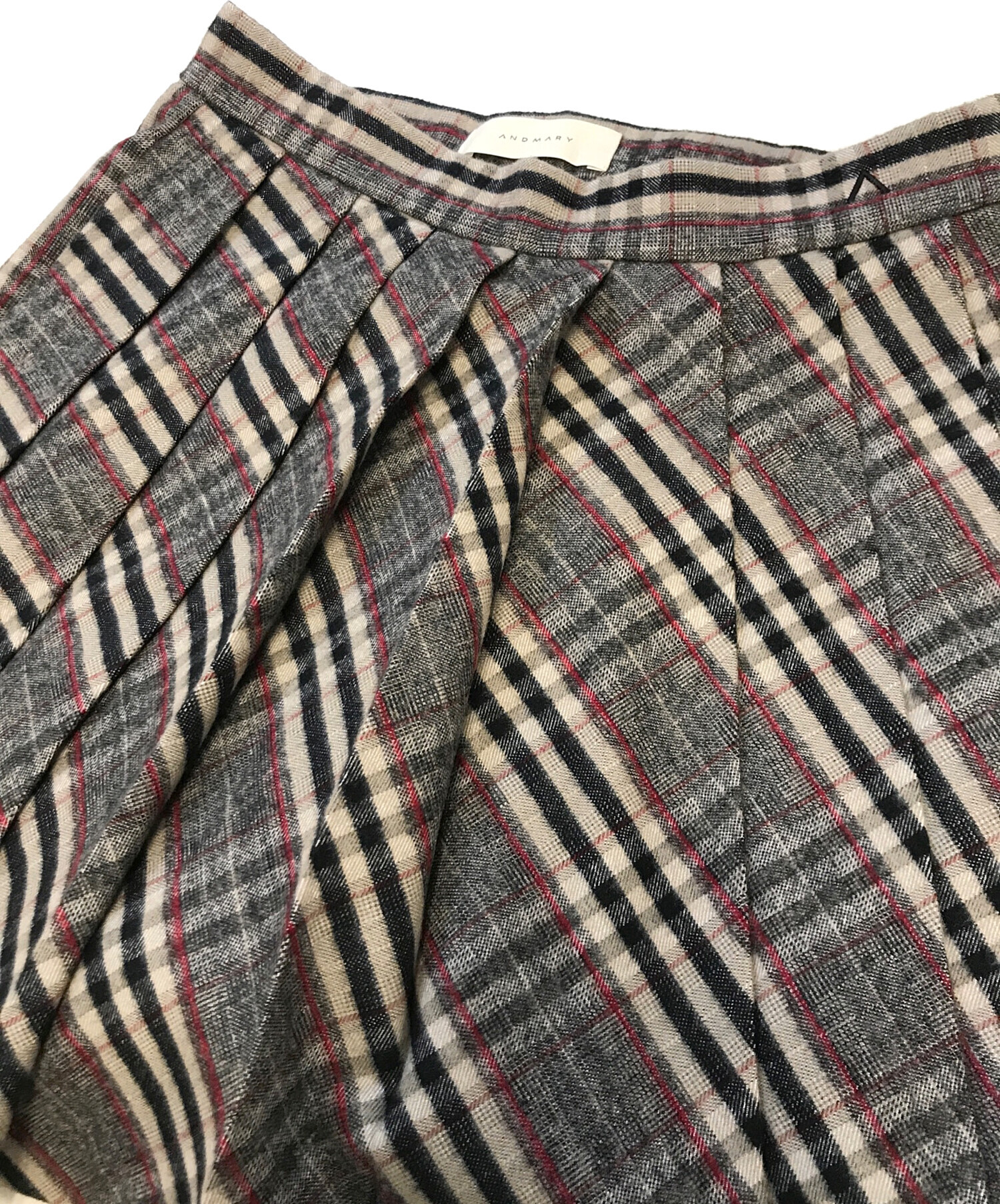 中古・古着通販】ANDMARY (アンドマリー) Monica check pleats mini 