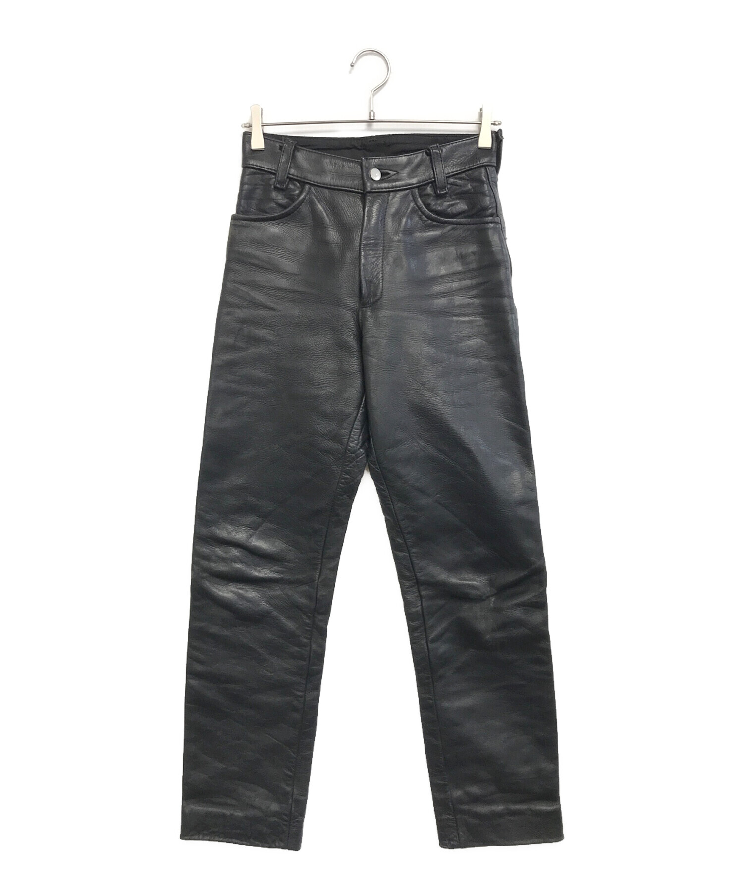 中古・古着通販】VANSON (バンソン) レザーパンツ ブラック サイズ:28 
