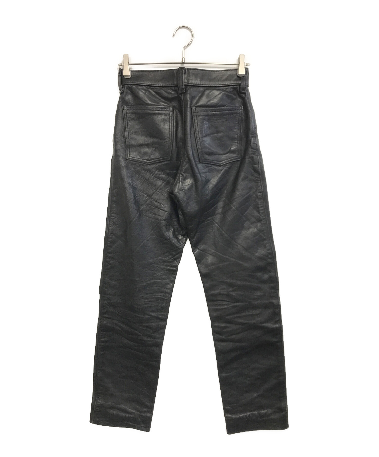 中古・古着通販】VANSON (バンソン) レザーパンツ ブラック サイズ:28