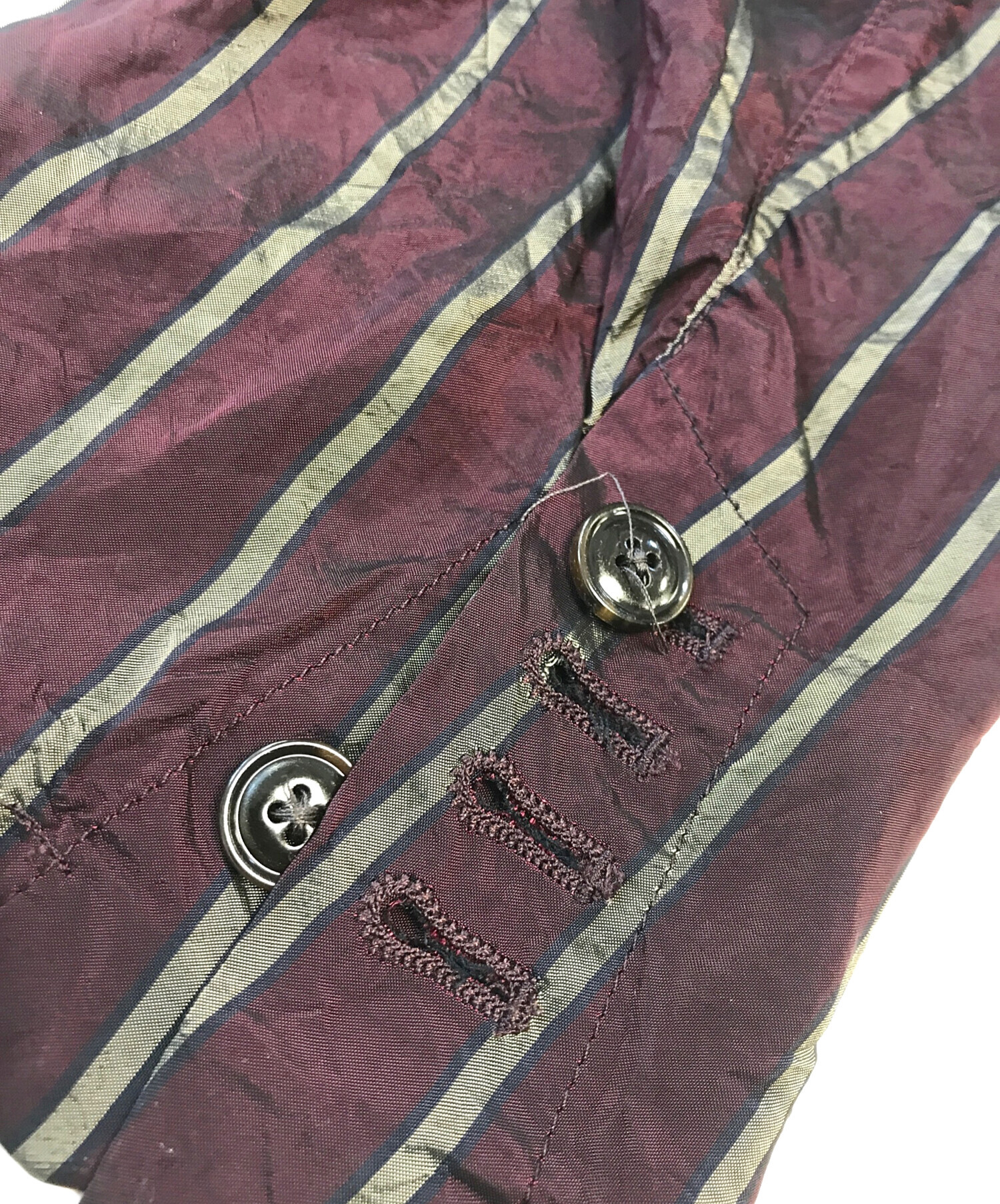 DRIES VAN NOTEN テーラードジャケット ストライプ 総裏 赤 46 中古・古着通販】DRIES VAN NOTEN (ドリスヴァンノッテン) ストライプ
