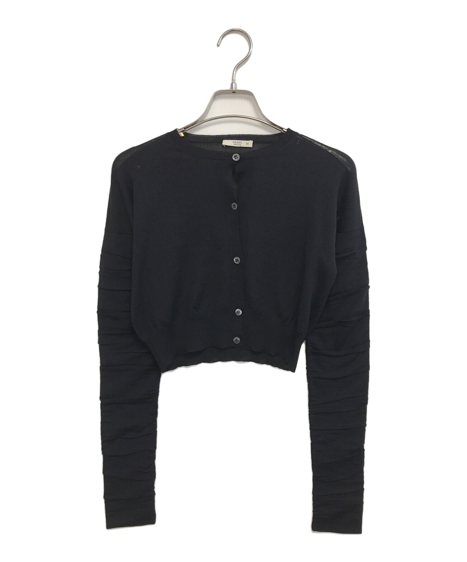 PRADA カーディガン　ネイビー Navy Shetland wool cardigan | PRADA - United States