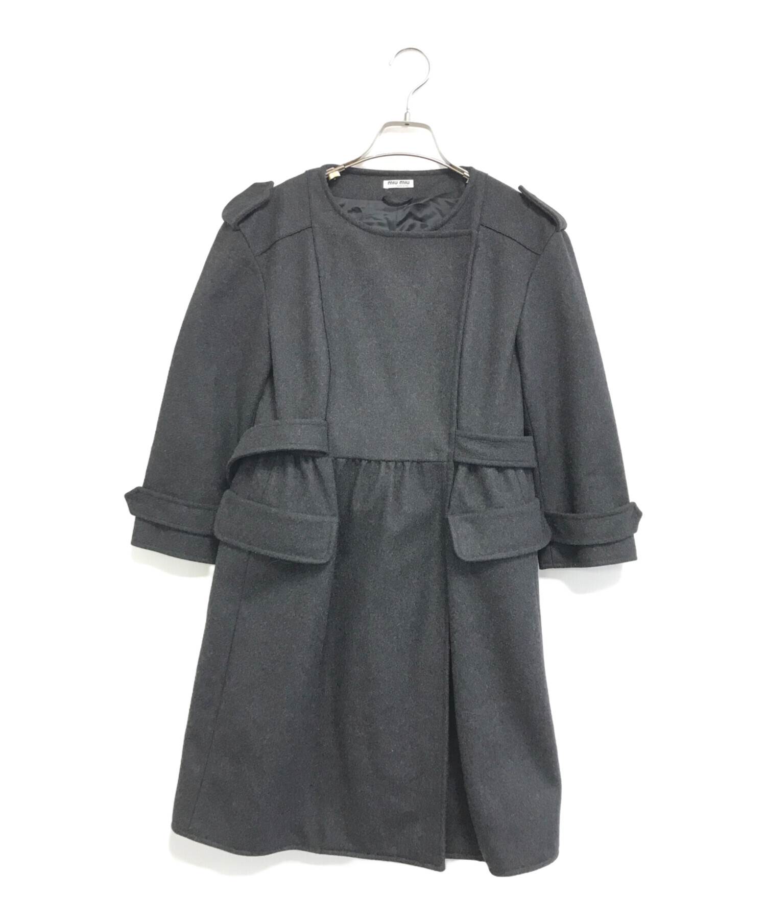 中古・古着通販】MIU MIU (ミュウミュウ) ウールコート グレー サイズ