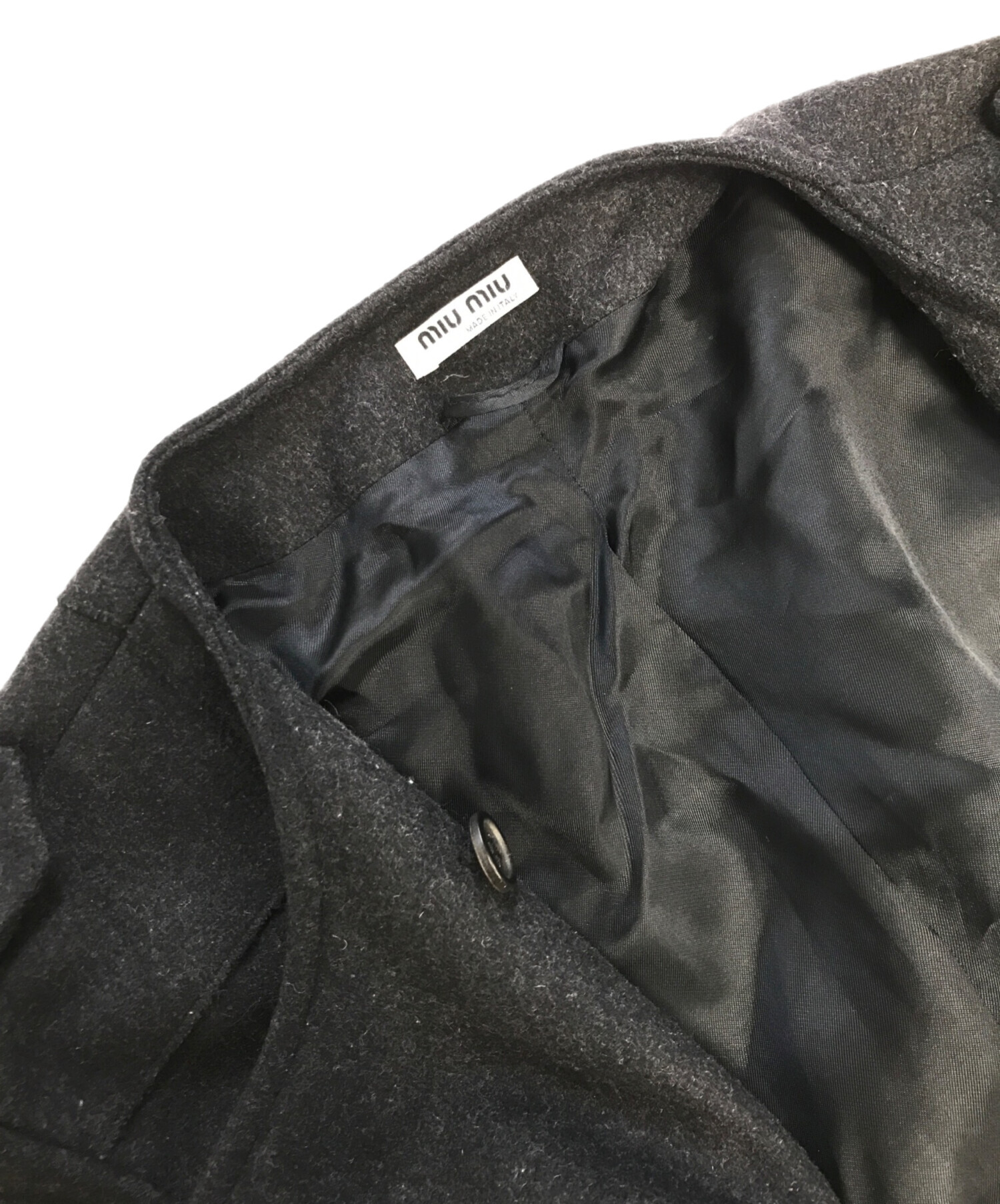 中古・古着通販】MIU MIU (ミュウミュウ) ウールコート グレー サイズ