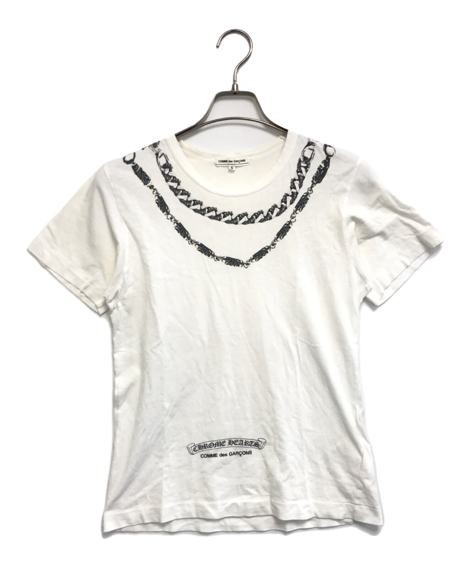 CHROME HEARTS クロムハーツ Tシャツ・カットソー S 白 【古着】【中古】 中古・古着通販】CHROME HEARTS (クロムハーツ) COMME des GARCONS