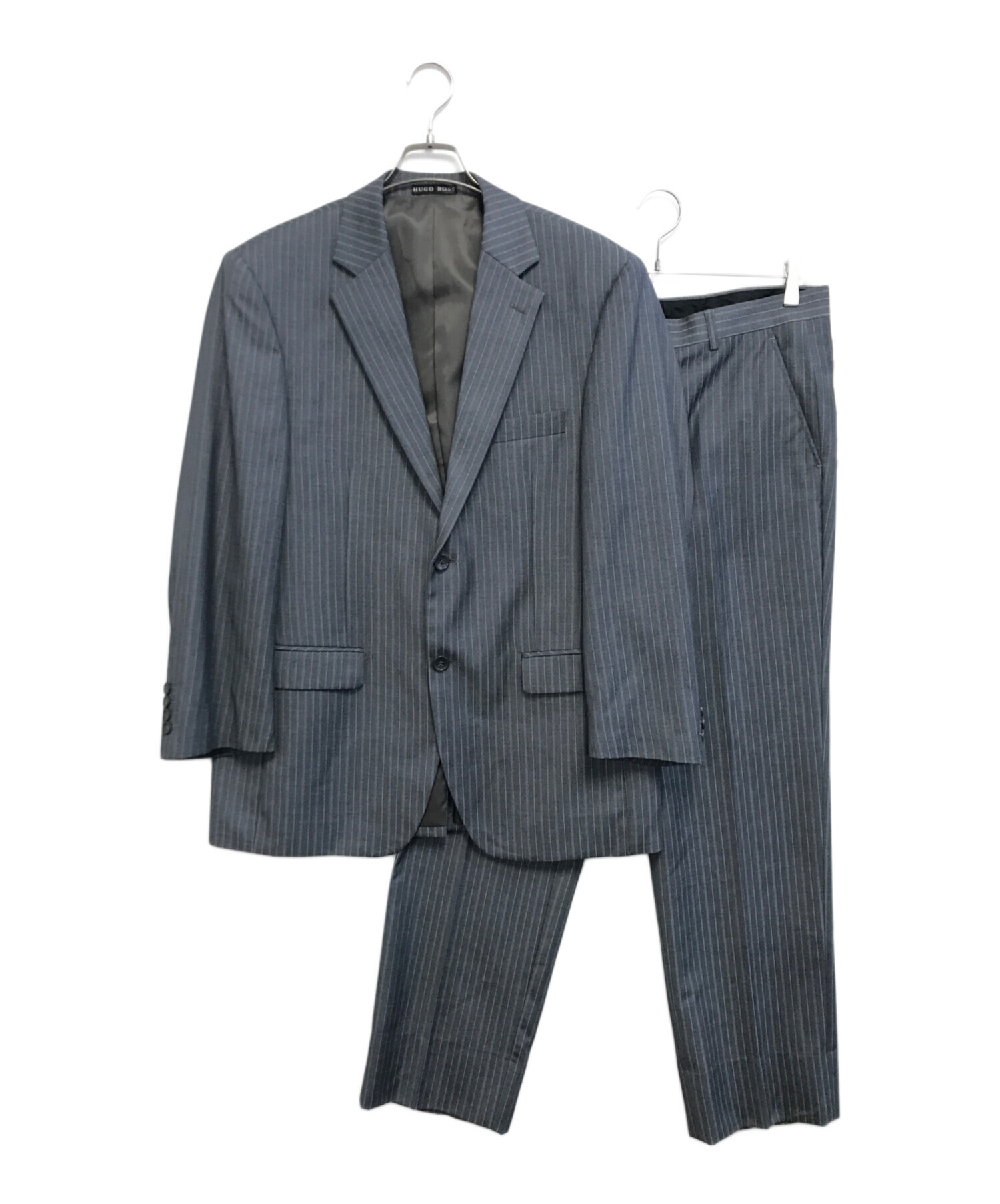 HUGO BOSS ヒューゴボス ツーピーススーツセットアップ ダークグレー ヒューゴボス メンズ スーツ HUGO BOSS ブランド ビジネススーツ