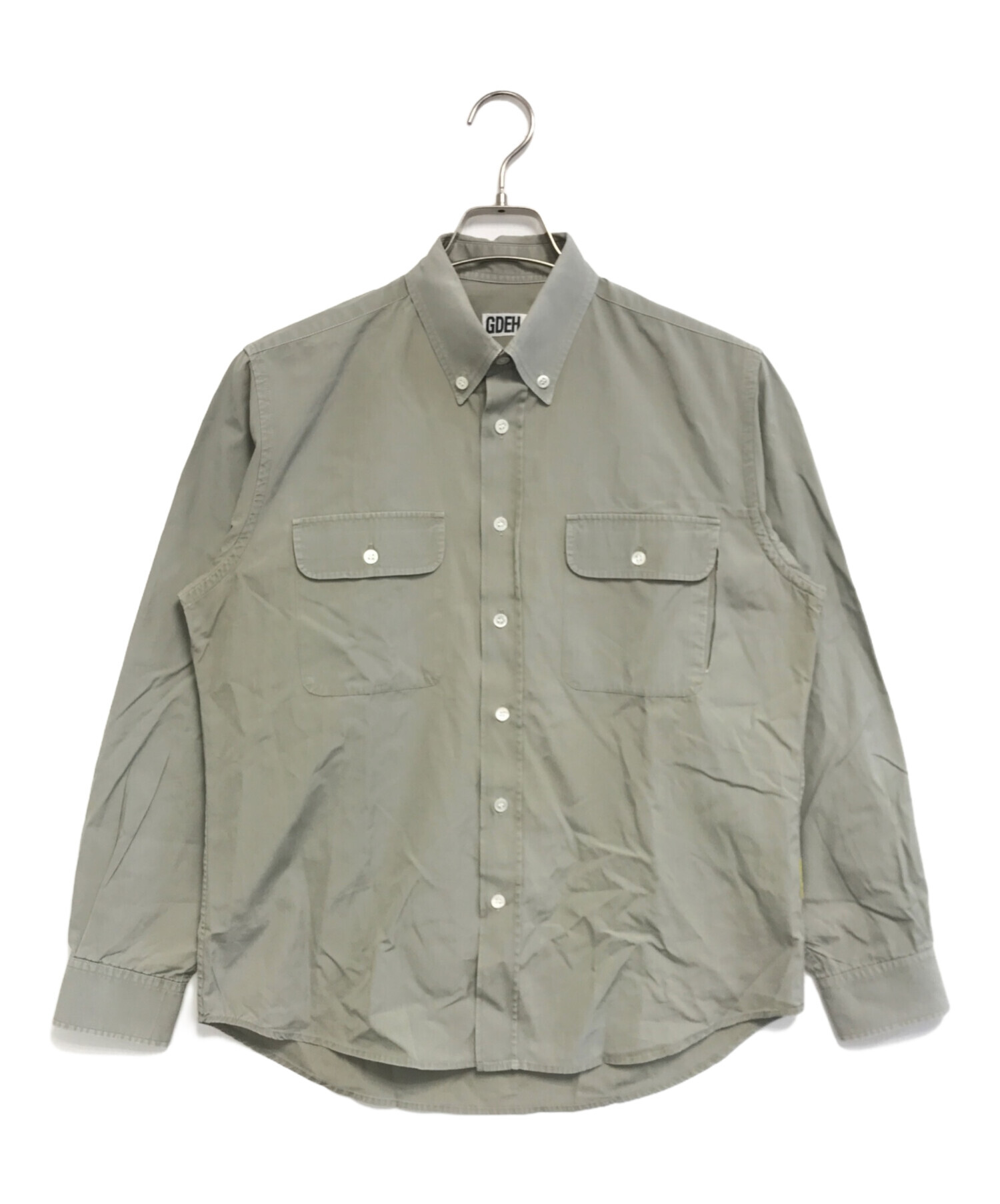 90's GOODENOUGH グッドイナフ バンドカラーシャツ M グレー 中古・古着通販】GOODENOUGH (グッドイナフ) ボタンダウンシャツ