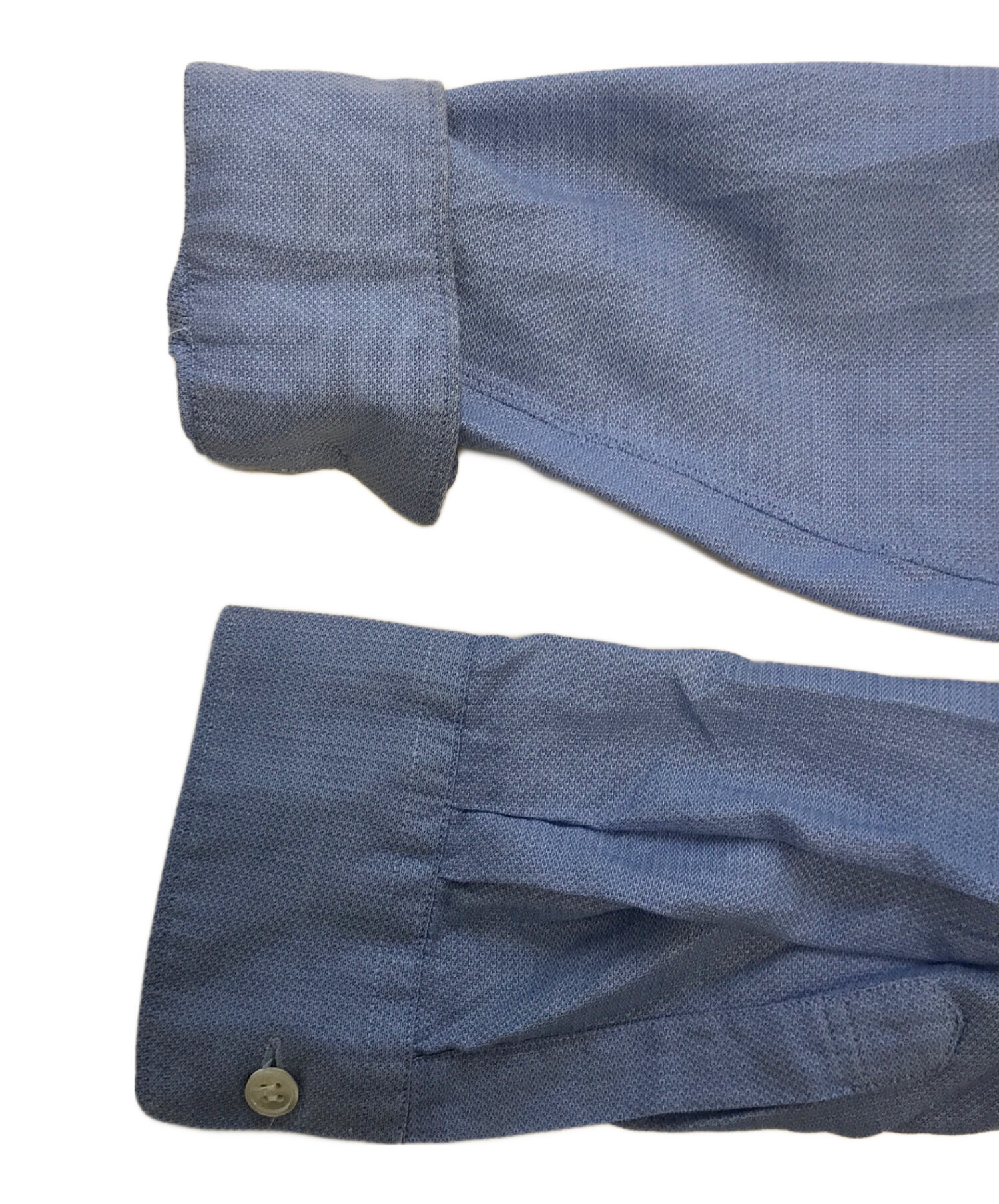 COMME des GARCONS SHIRT ブラウス M 紺 【古着】【中古】【送料無料】 コムデギャルソンCOMME des GARCONS 襟切替長袖シャツ 紺白M位 (K-170469)