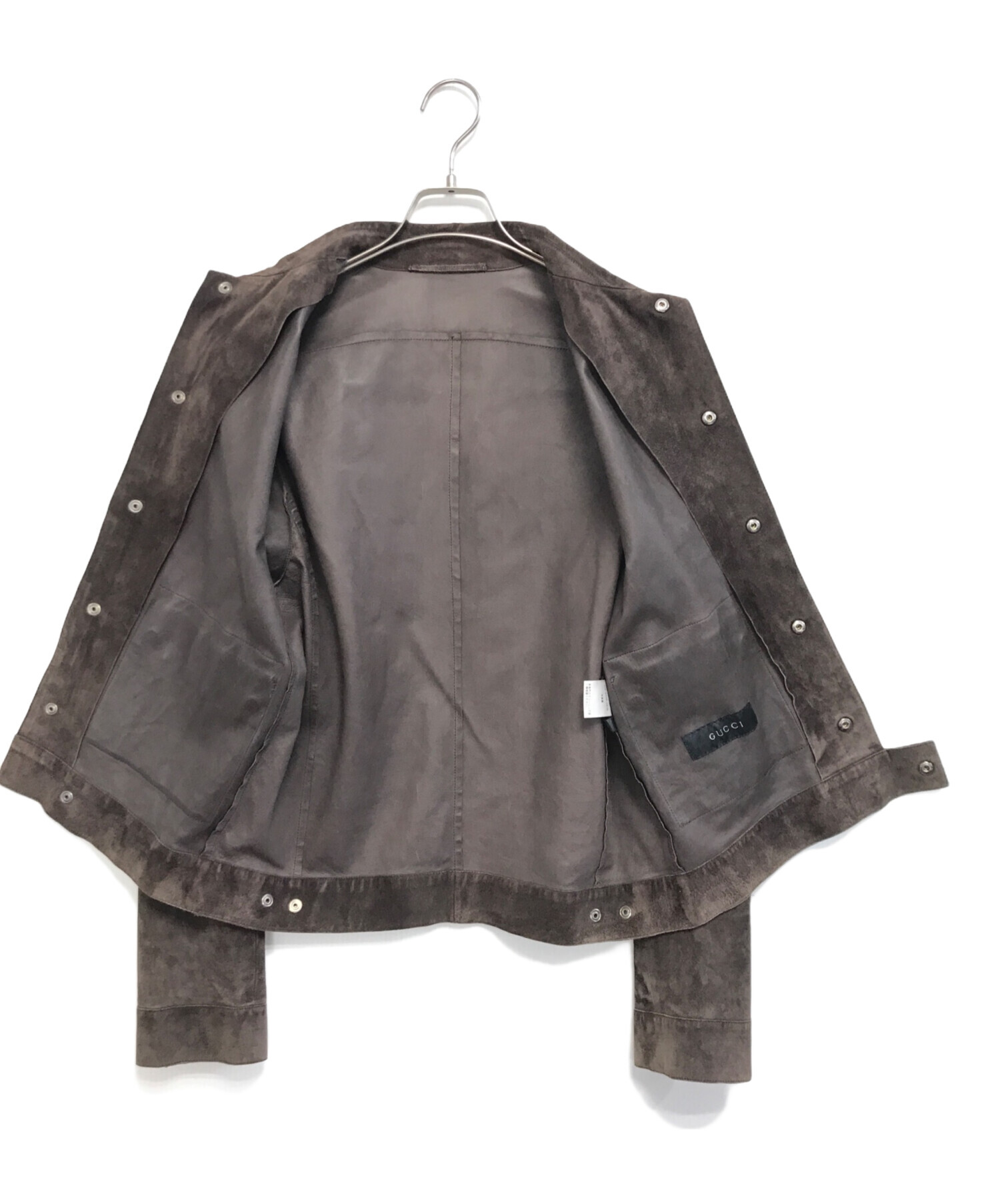 GUCCIスエード レザーコート 中古・古着通販】GUCCI (グッチ) スエード レザージャケット ブラウン