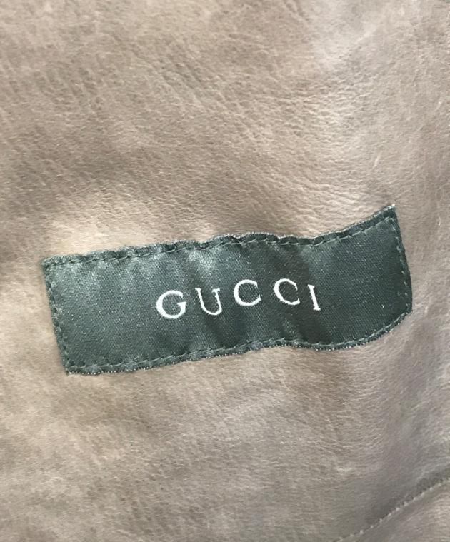 中古・古着通販】GUCCI (グッチ) スエード レザージャケット ブラウン