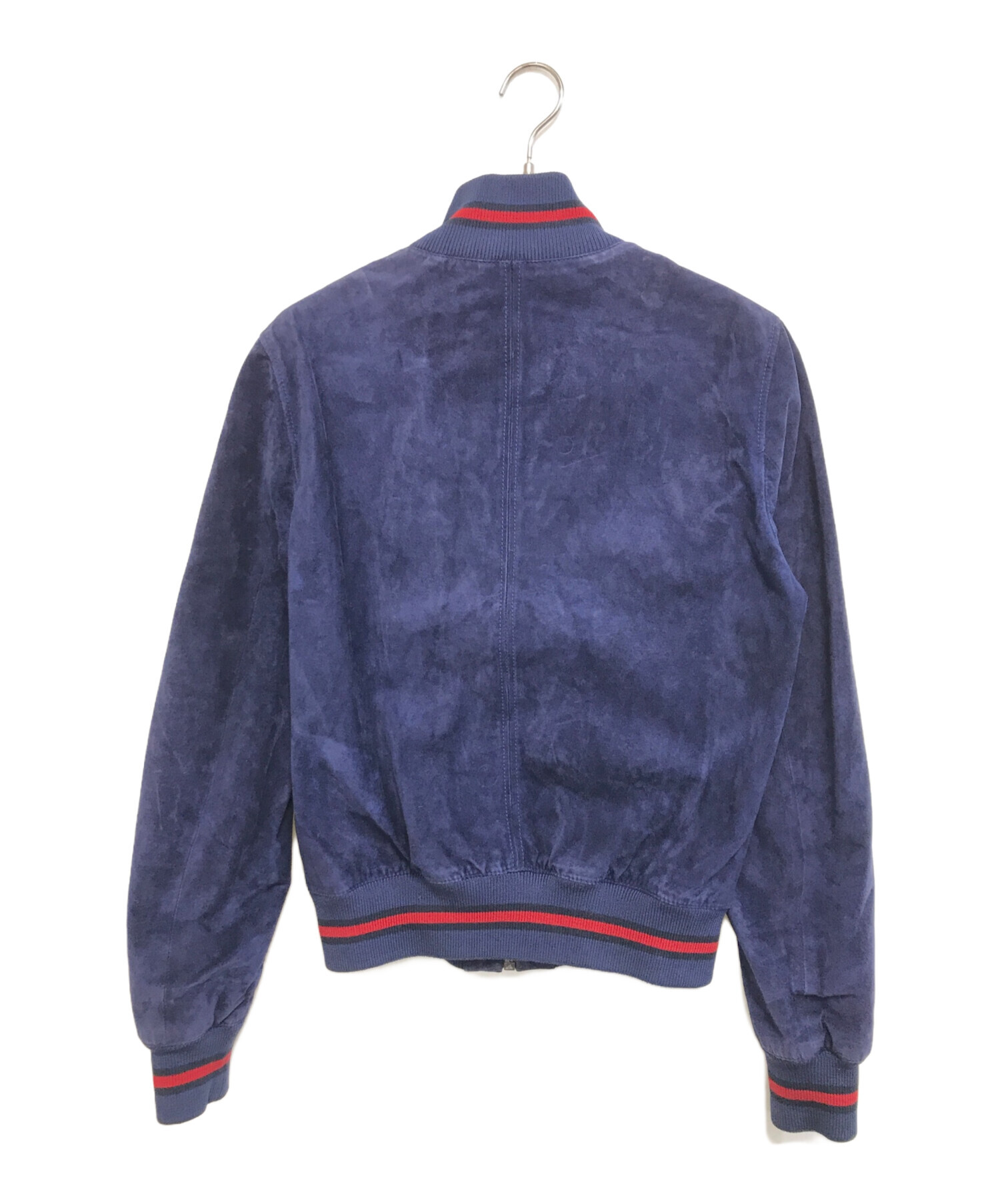 中古・古着通販】GUCCI (グッチ) スエード レザージャケット ブルー 