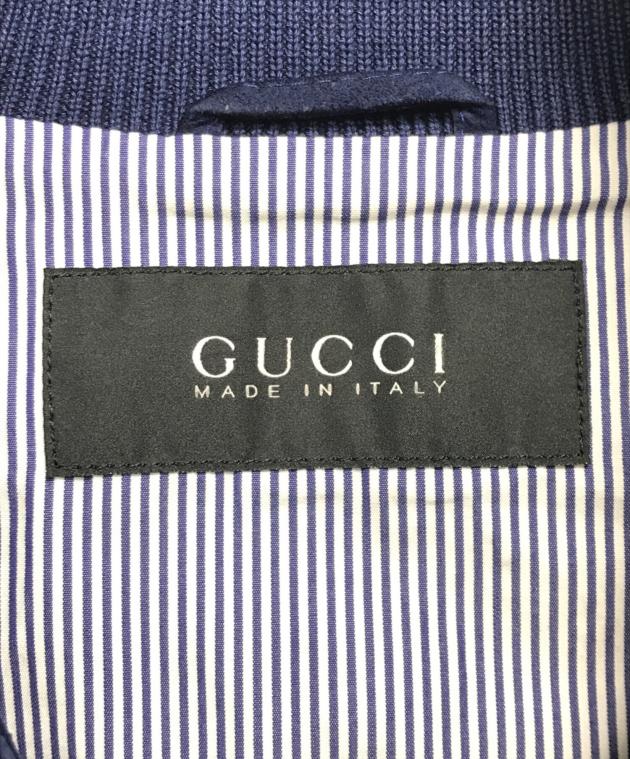 中古・古着通販】GUCCI (グッチ) スエード レザージャケット ブルー
