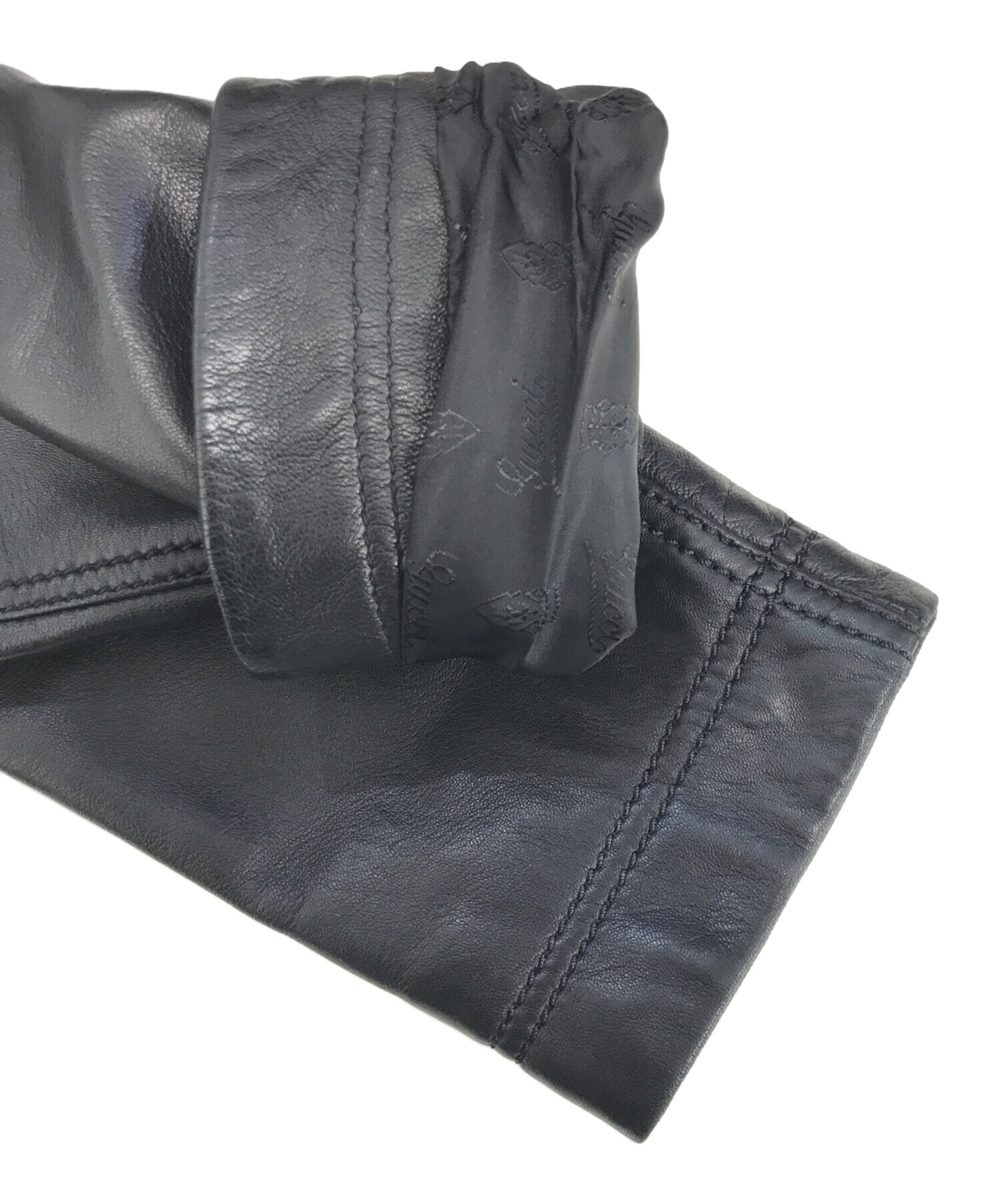 中古・古着通販】GUCCI (グッチ) レザージャケット ブラック サイズ:46