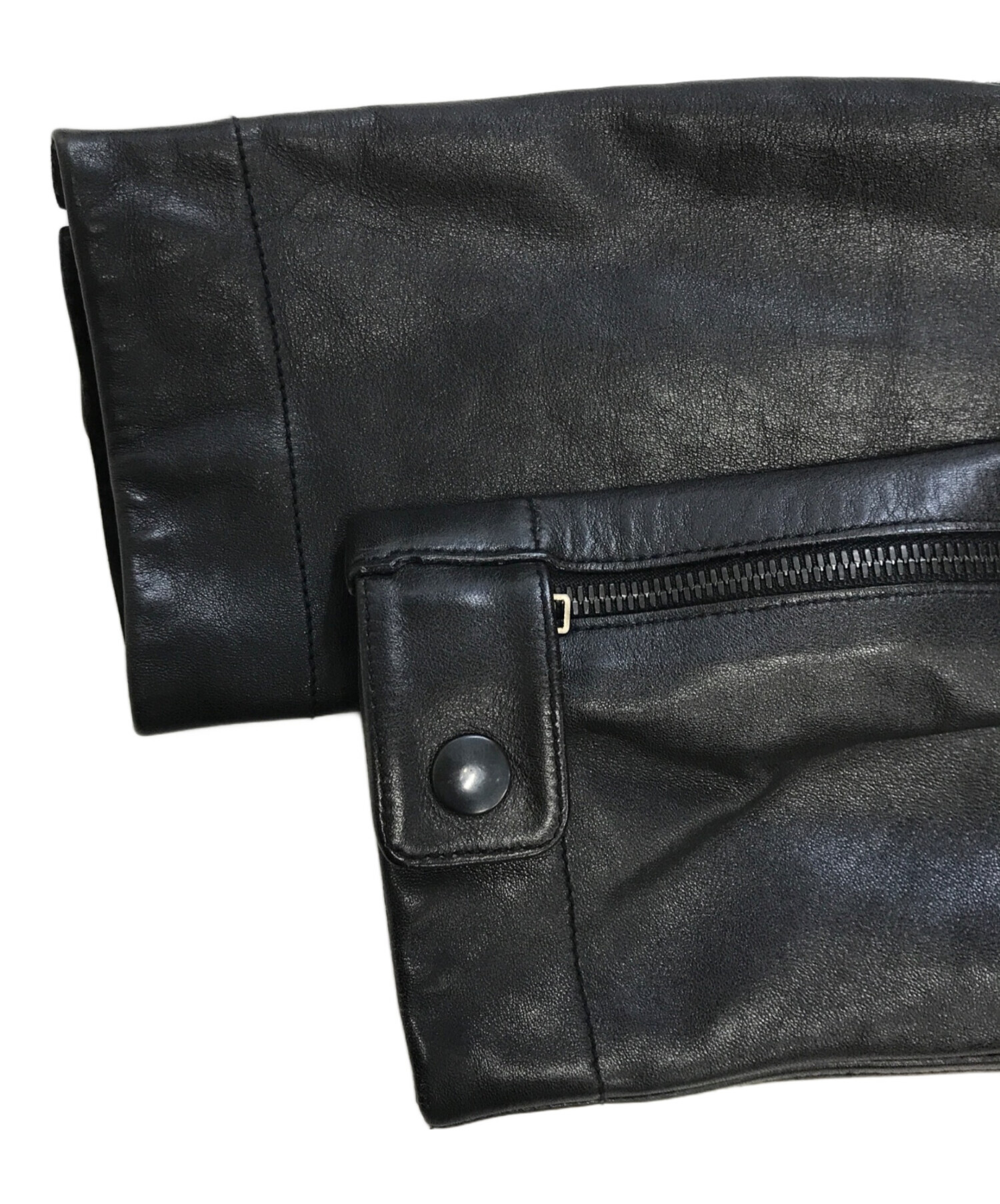 GUCCI ブラックレザージャケット サイズ46 中古・古着通販】GUCCI (グッチ) レザージャケット ブラック サイズ:46