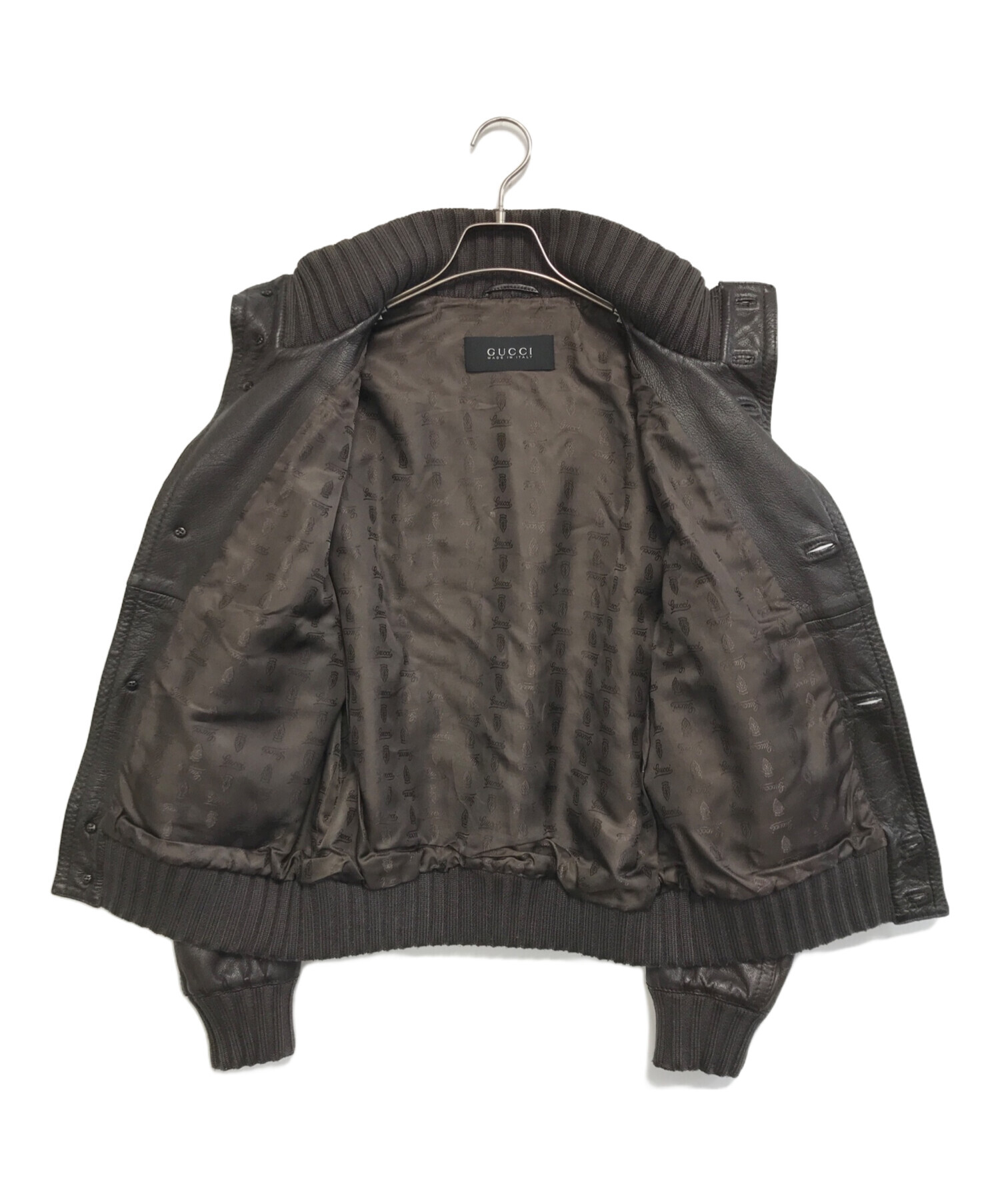 GUCCI グッチ マドンナボンバー ジャケット GUCCI - GUCCI グッチ マドンナボンバー カウレザー ジャケット GG
