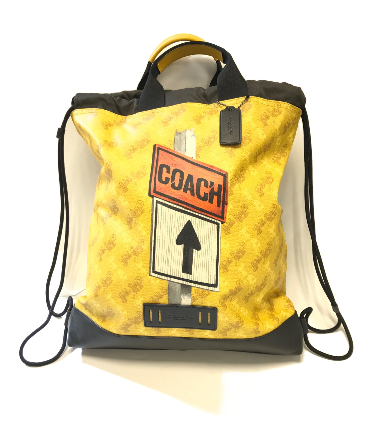 中古・古着通販】COACH (コーチ) ナップサック イエロー サイズ:表記 