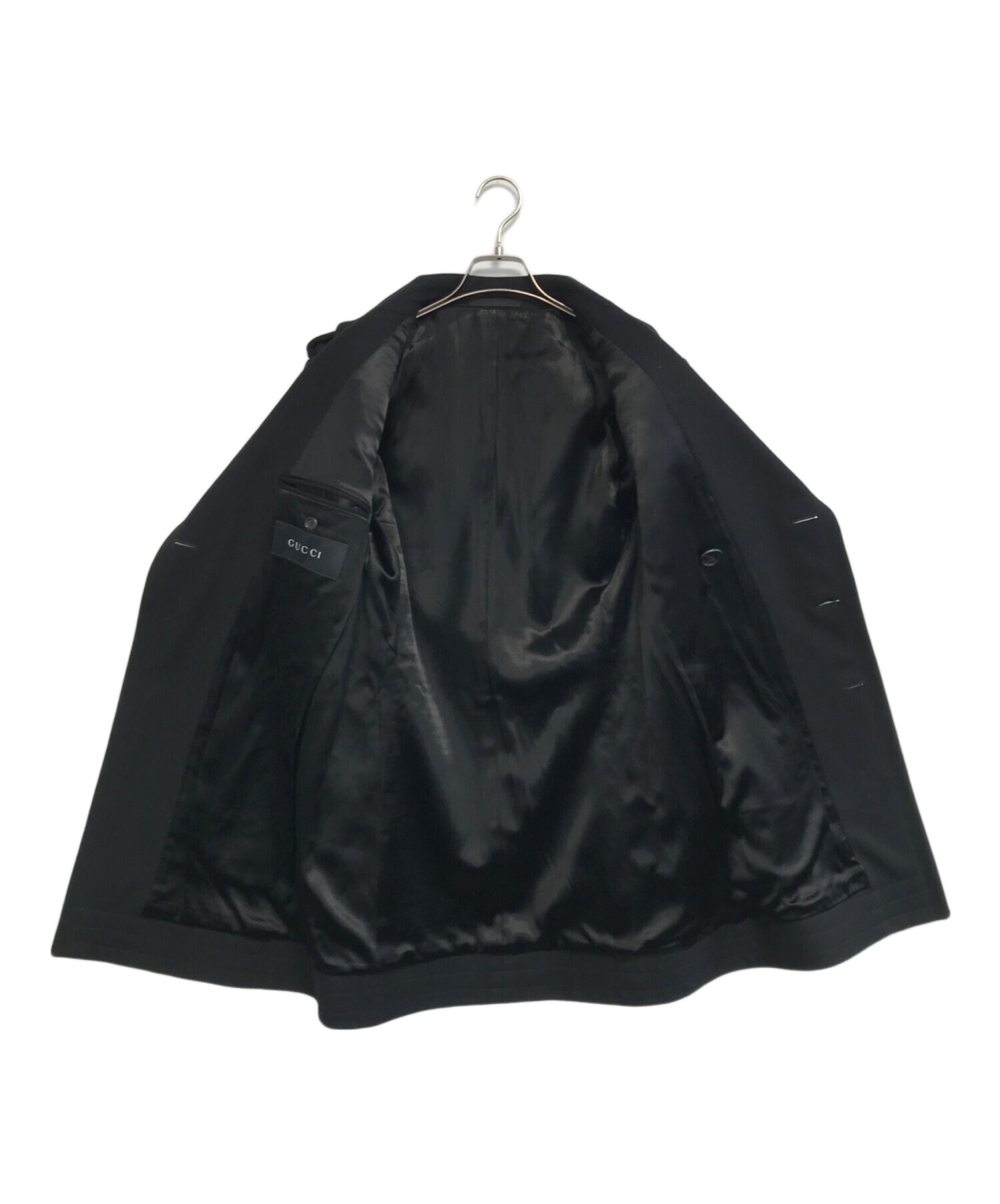 12.22までお値下げ中　GUCCI ウールPコート 中古・古着通販】GUCCI (グッチ) ウールPコート ブラック サイズ:44R