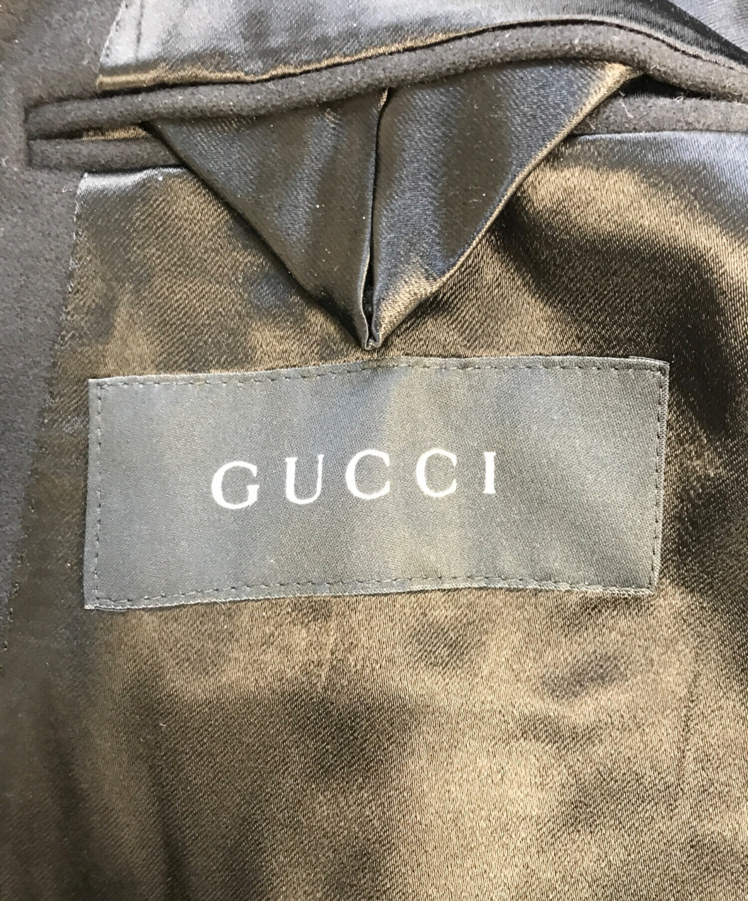 中古・古着通販】GUCCI (グッチ) ウールPコート ブラック サイズ:44R