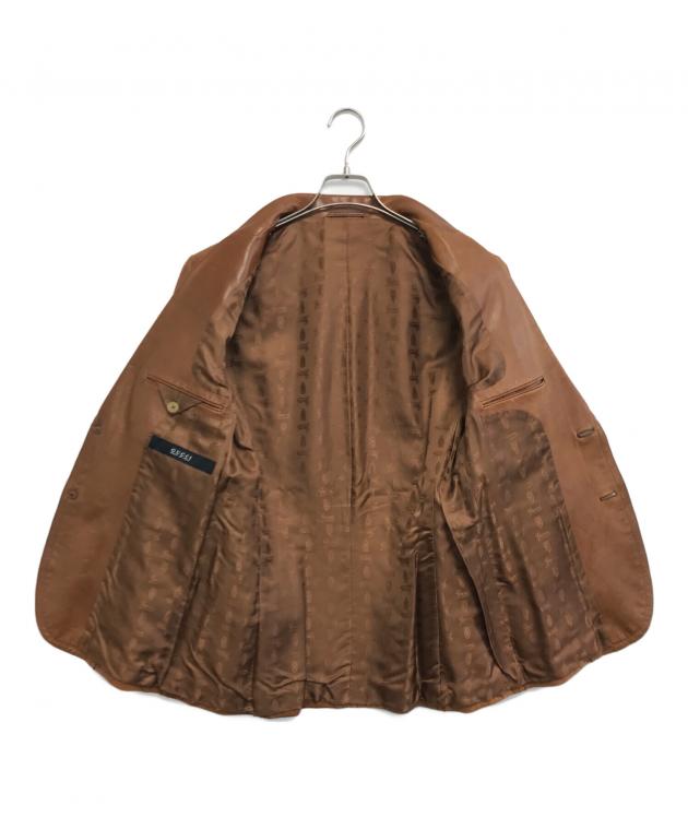 GUCCI ブラウンレザージャケット 42 中古・古着通販】GUCCI (グッチ) レザーテーラードジャケット ブラウン