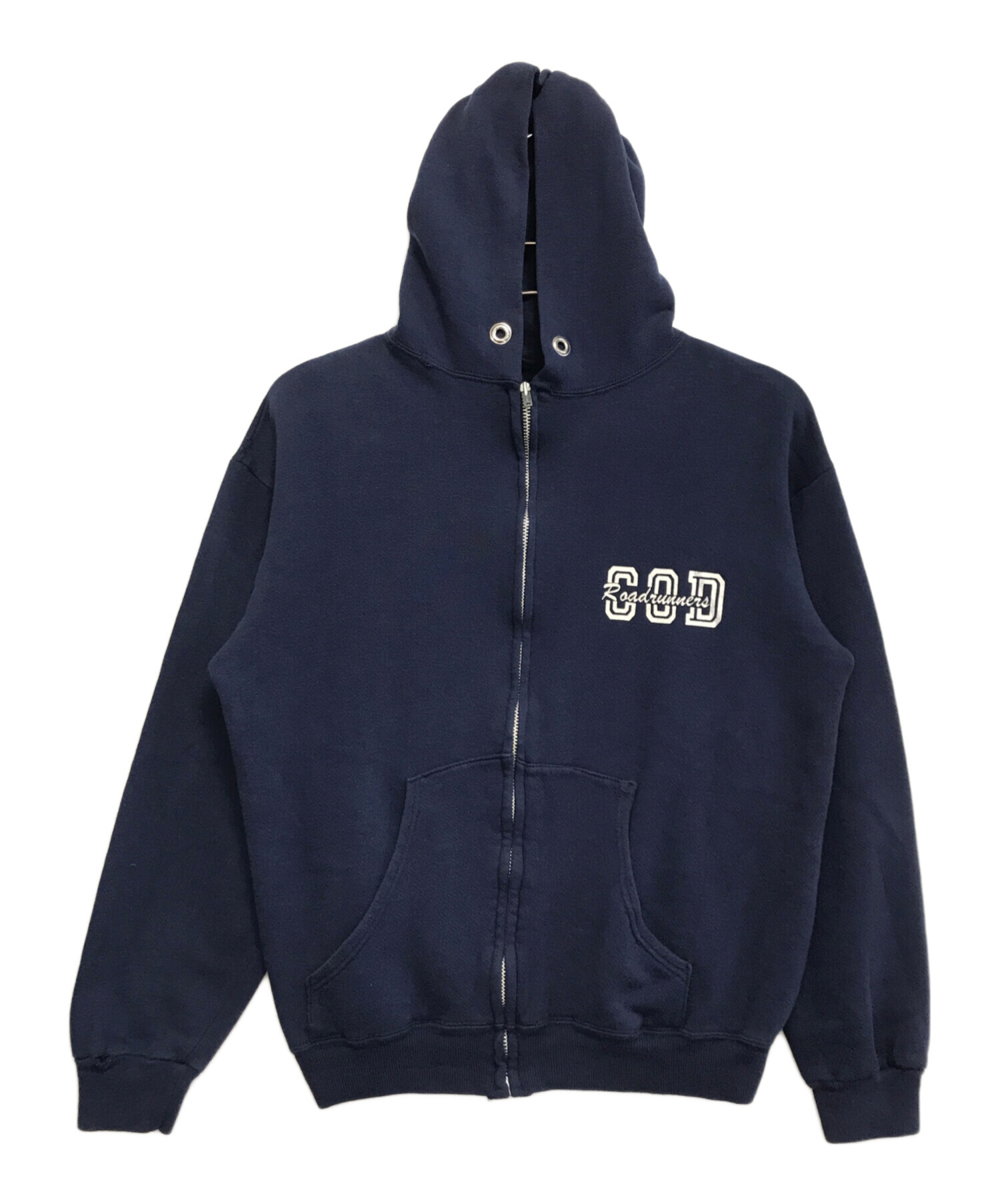 山*様 90s 00s Champion パーカー　短丈　ネイビー　鬼フェード 中古・古着通販】Champion (チャンピオン) ジップパーカー ネイビー