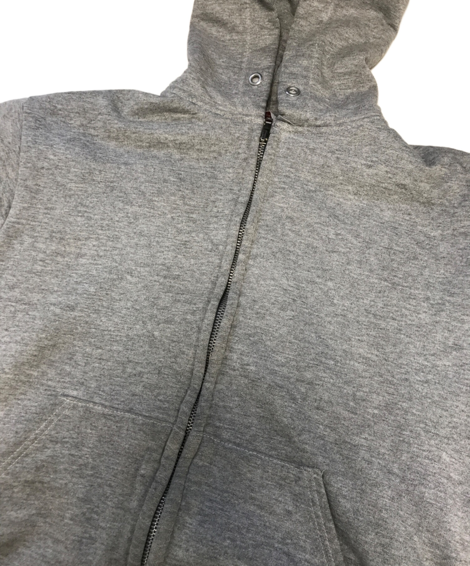 【カーハート】ジップパーカー　グレー　XL 裏地サーマル　企業ロゴ p 中古・古着通販】CarHartt (カーハート) 裏サーマルジップパーカー