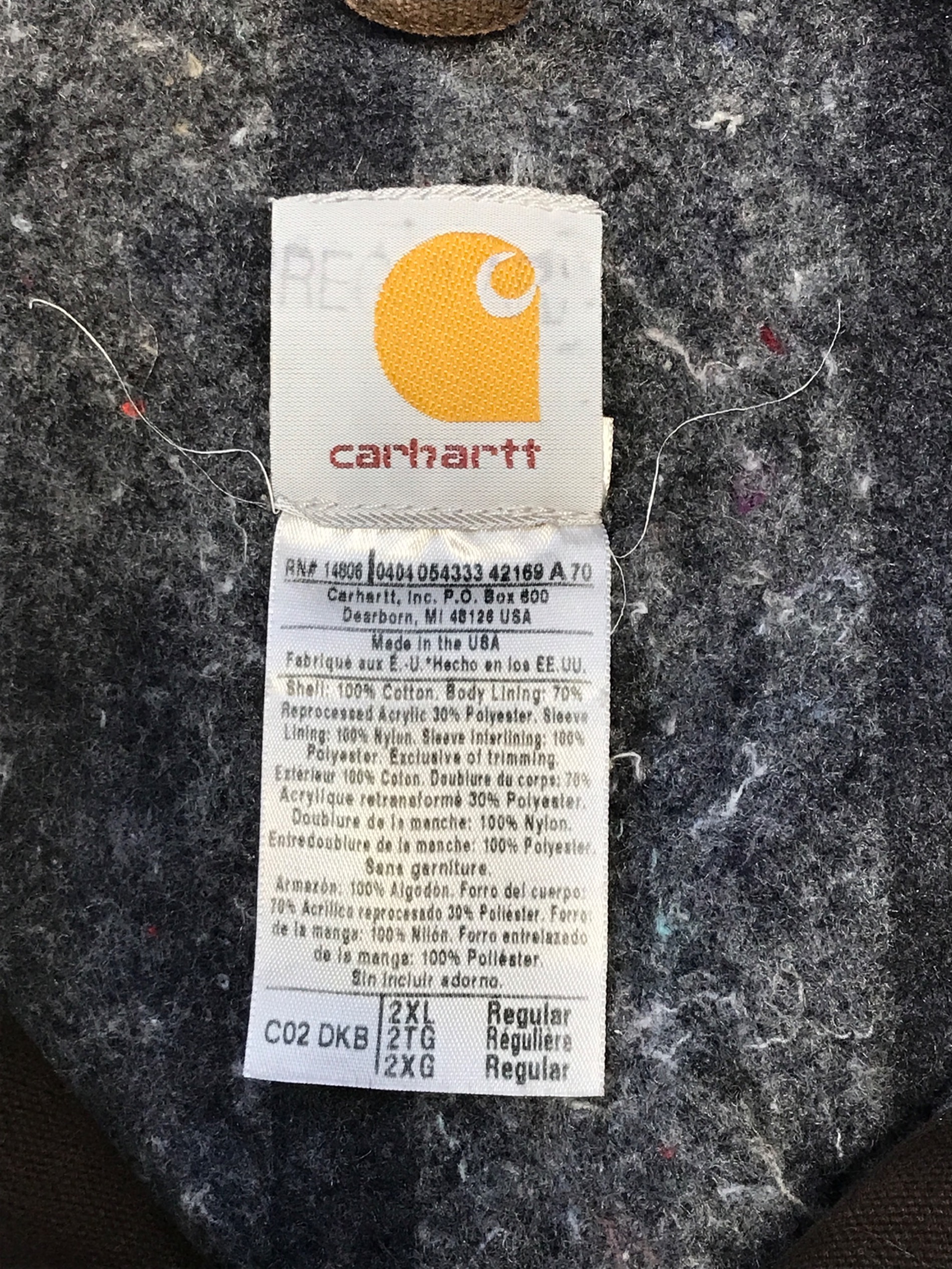 00s カーハート チョアコート ダークブラウン C02 DKB L 中古・古着通販】CarHartt (カーハート) チョアコート ブラウン サイズ