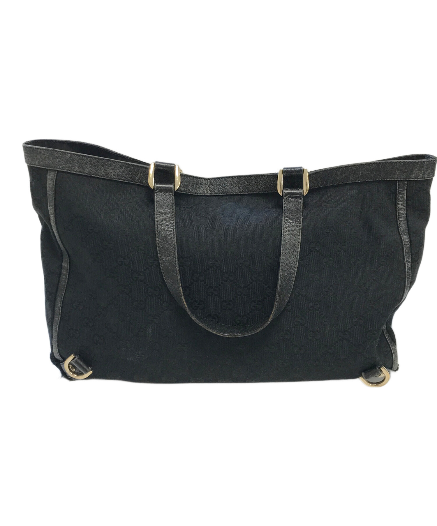 中古・古着通販】GUCCI (グッチ) GGキャンバストートバッグ ブラック