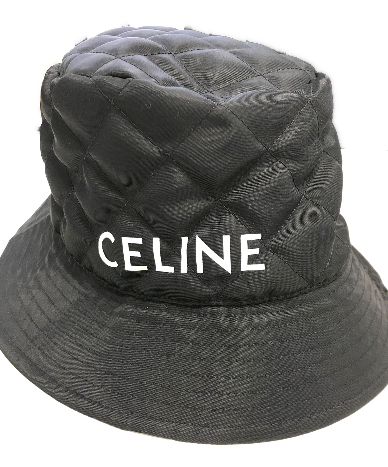 CELINE キルティングハット Mサイズ ブラック 中古・古着通販】CELINE (セリーヌ) キルティング バケットハット