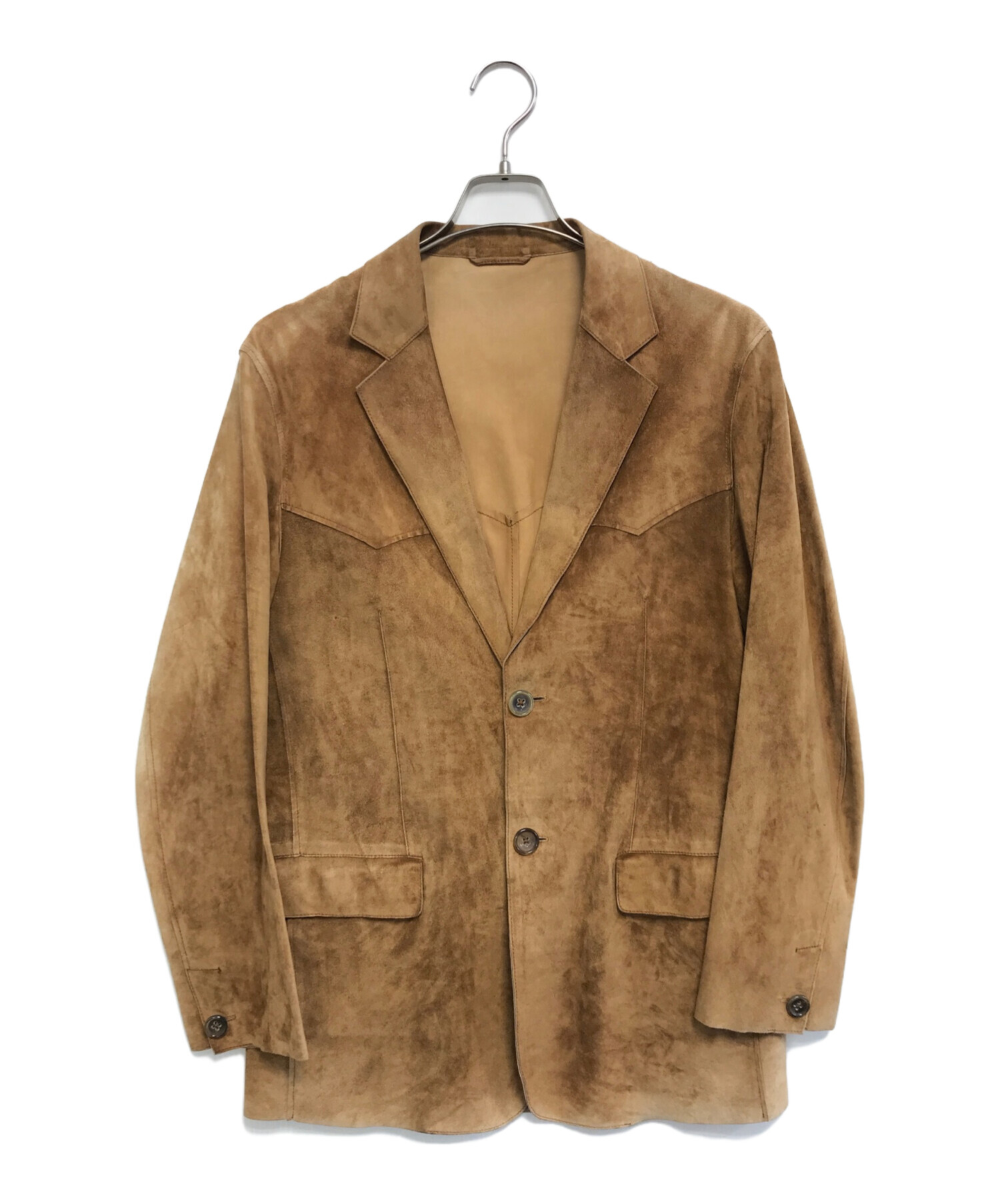ジルサンダー レザー テーラードジャケット ベージュ ヴィンテージ加工 38 中古・古着通販】JIL SANDER (ジルサンダー) スエードーラード