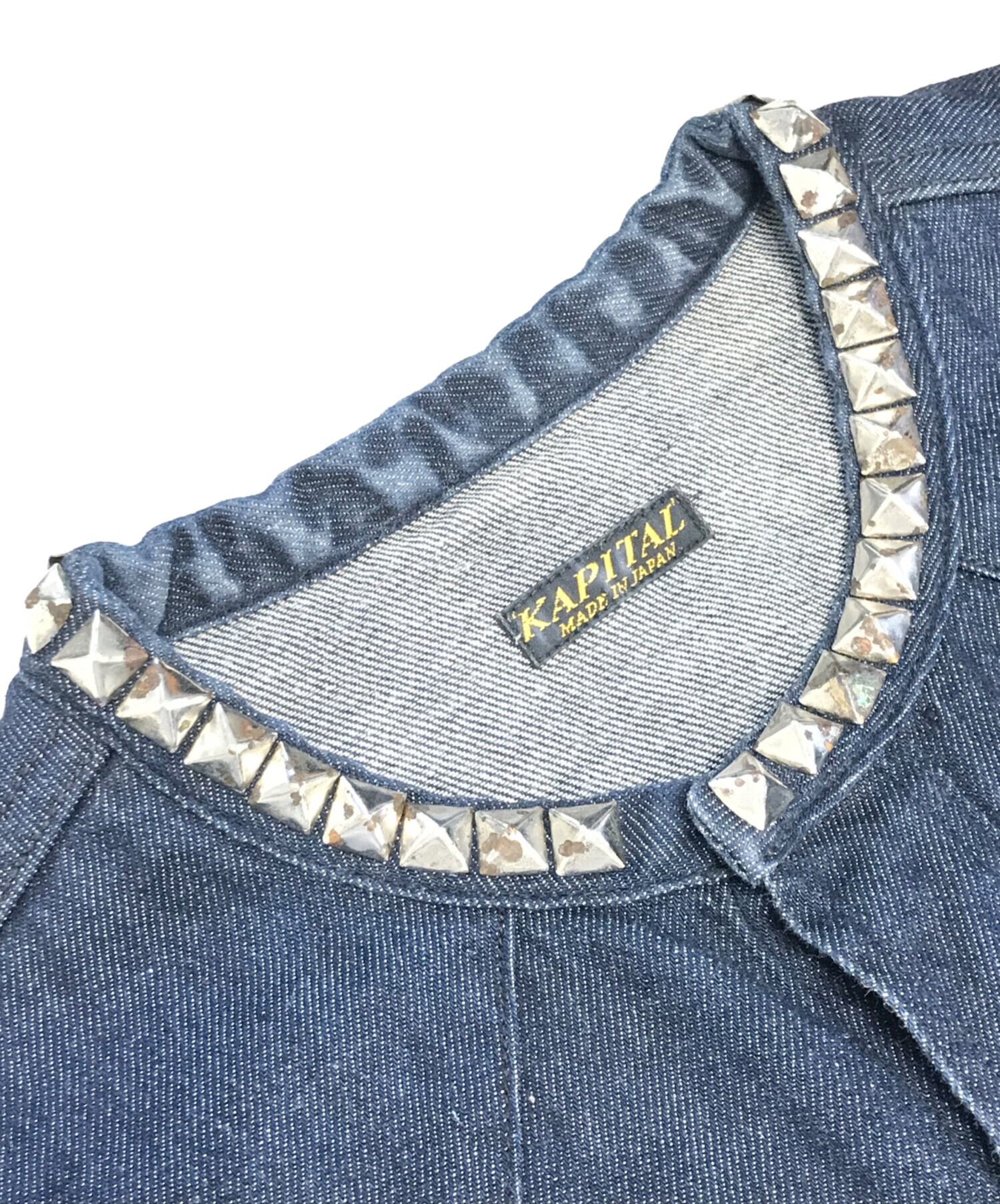 中古・古着通販】KAPITAL (キャピタル) スタッズカラー デニム長袖 中古・古着通販】KAPITAL (キャピタル) スタッズカラー デニム長袖