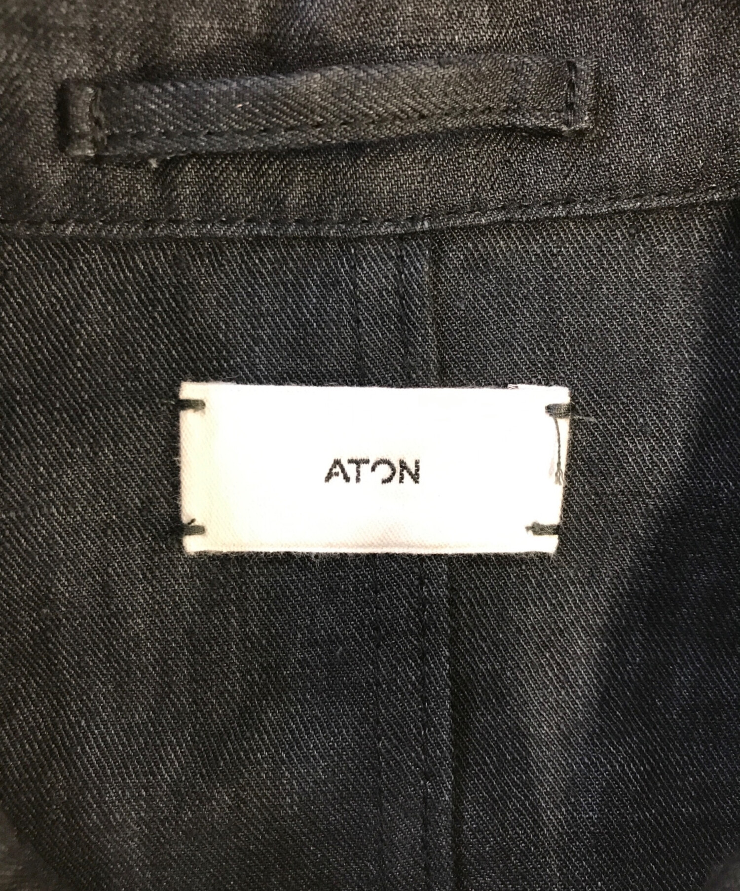 中古・古着通販】ATON (エイトン) HARD LINEN UTILITY JACKET ブラック