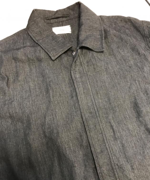 中古・古着通販】ATON (エイトン) HARD LINEN UTILITY JACKET ブラック