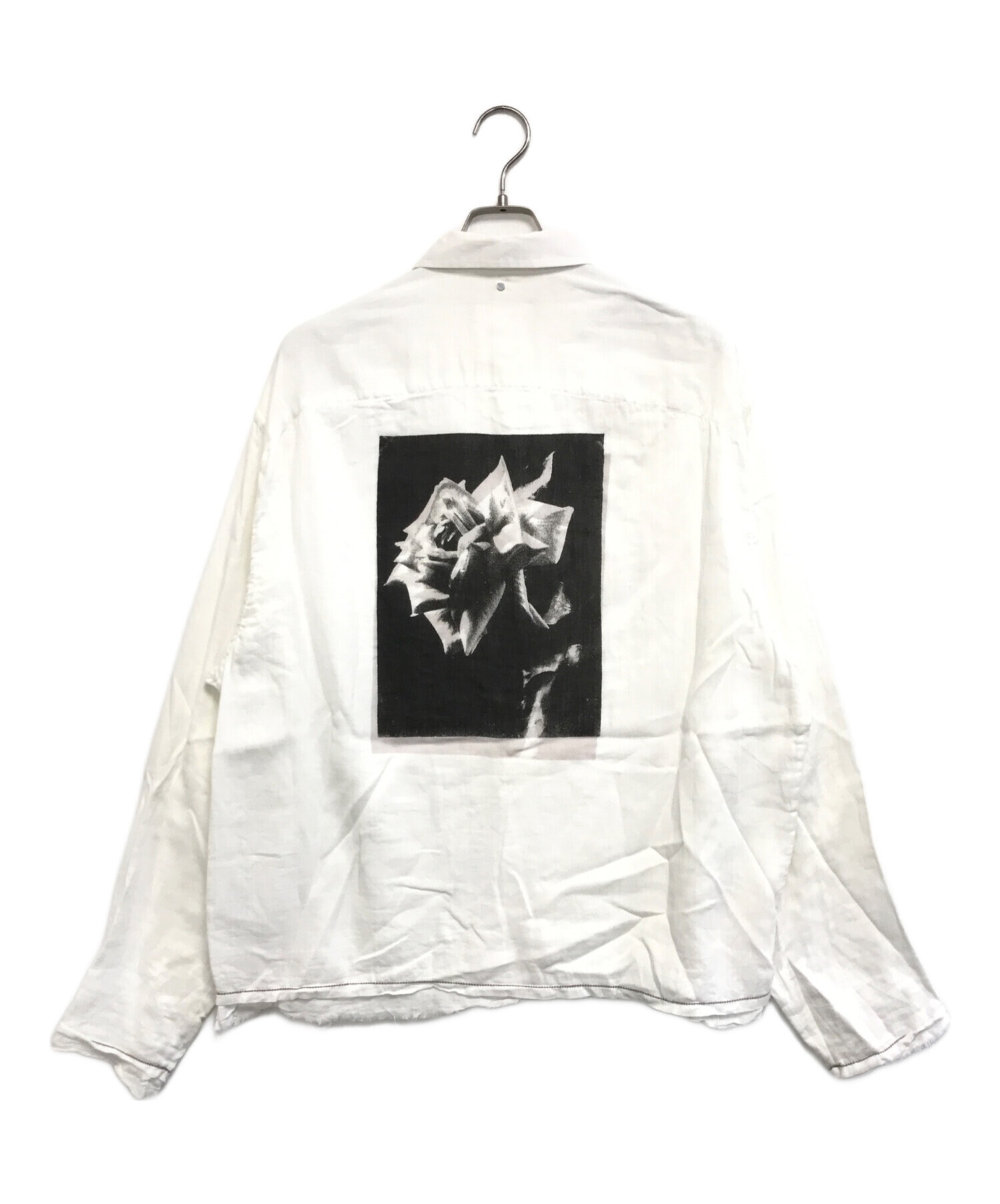 【オーエーエムシー】美品 ロゴ×フォトシャツ 長袖 白 M イタリア製 シルク 中古・古着通販】OAMC (オーエーエムシー) ガーゼシャツ ホワイト