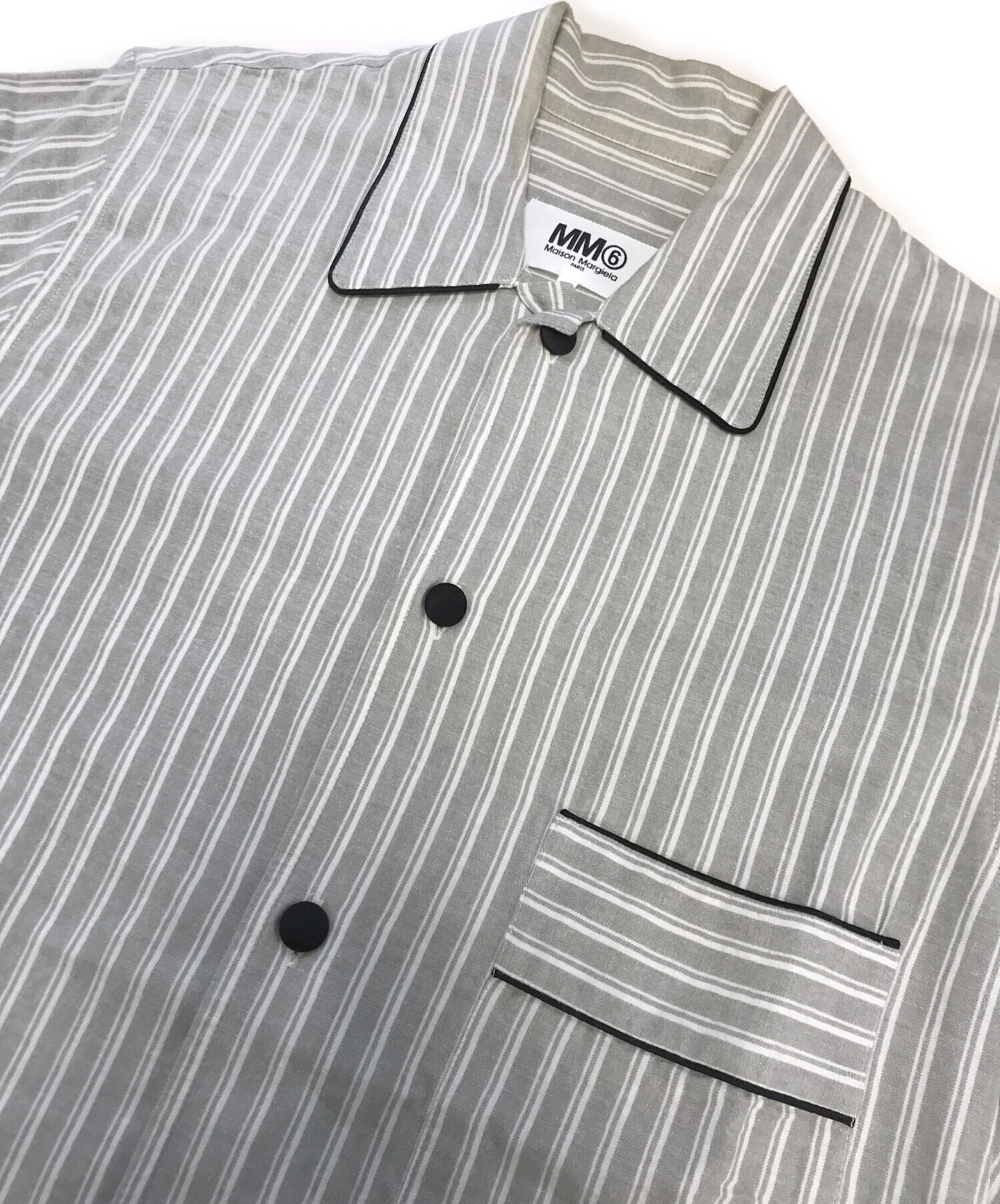 MM6 エムエムシックス ブラウス M グレー 【古着】【中古】【送料無料】 中古・古着通販】MM6 (エムエムシックス) スリーピングシャツ グレー