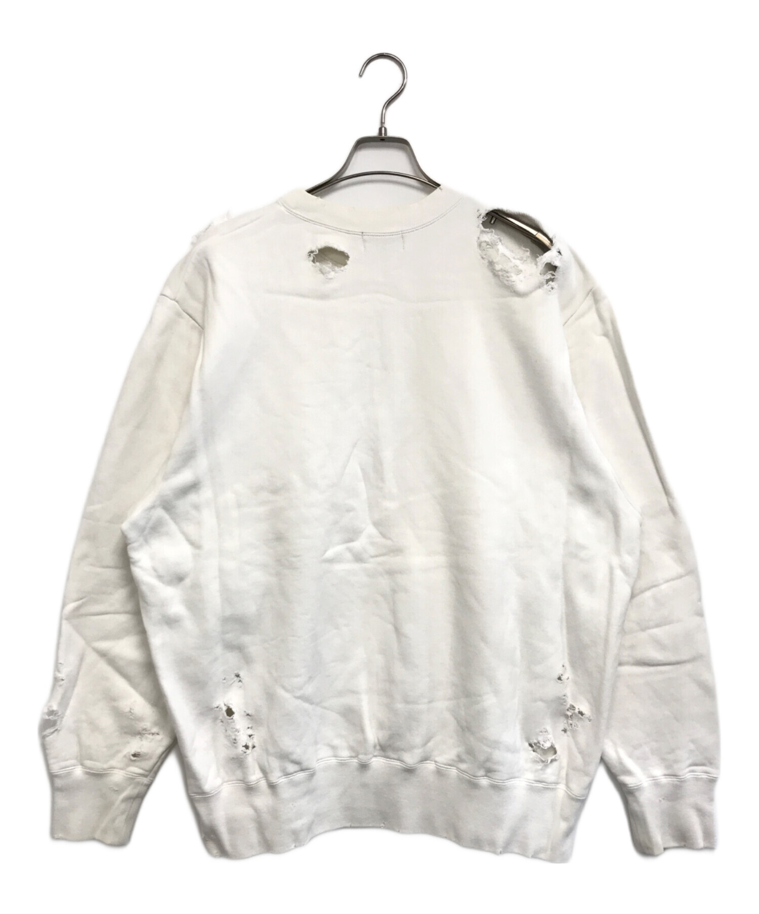 中古・古着通販】KOLOR (カラー) DAMAGE SWEAT ホワイト サイズ:3 