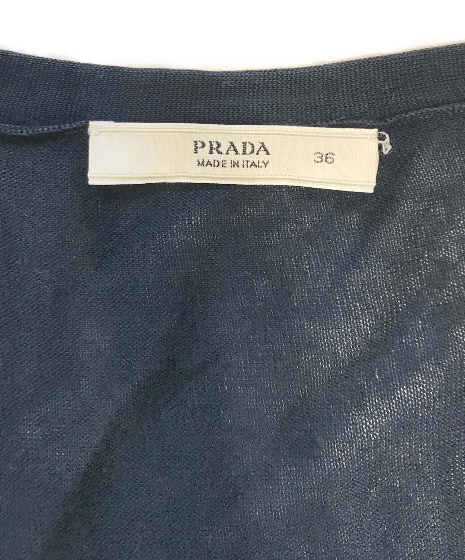 PRADA ネイビー カーディガン スカートセット レースニットカーディガン×インパン裏地付きプリーツスカート