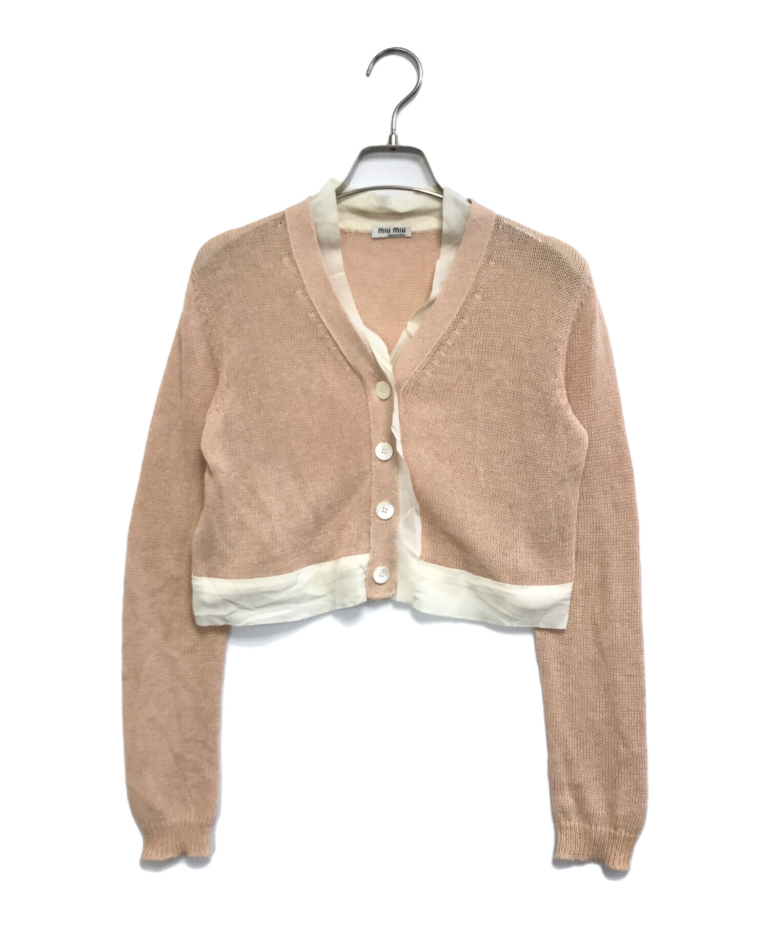 中古・古着通販】MIU MIU (ミュウミュウ) ニットカーディガン ベージュ
