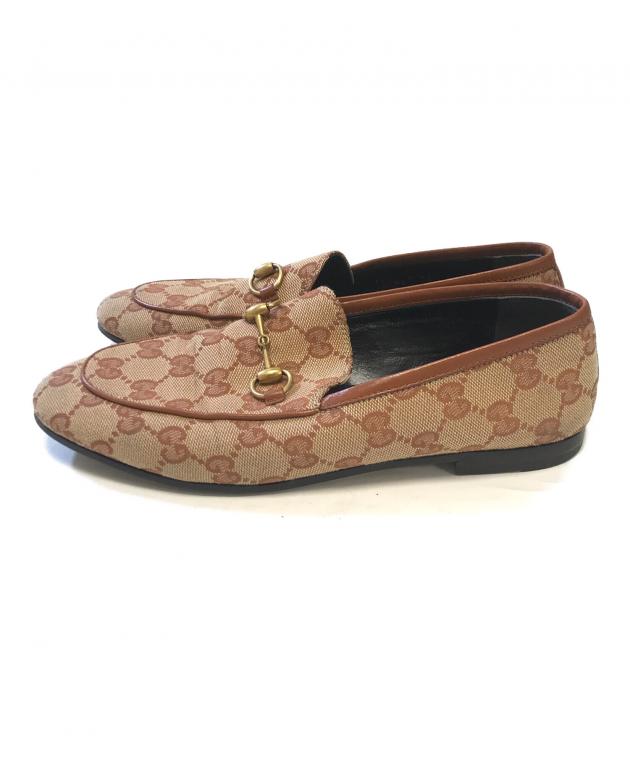 GUCCI グッチ　ホースビット　レザー　ローファー　ブラウン　36 1/2 C 中古・古着通販】GUCCI (グッチ) ホースビットGGローファー ブラウン