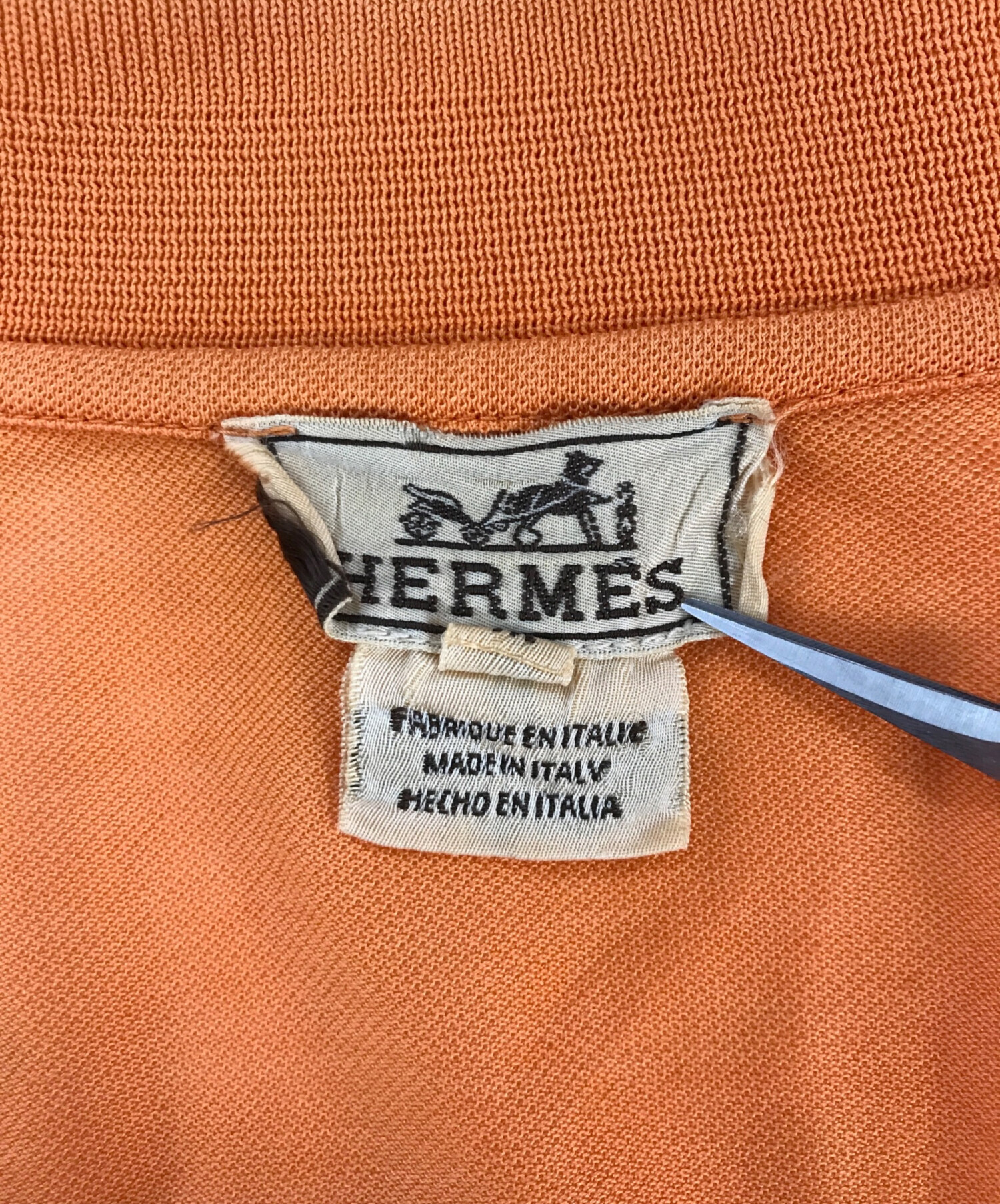 中古・古着通販】HERMES (エルメス) Hロゴポロシャツ オレンジ サイズ
