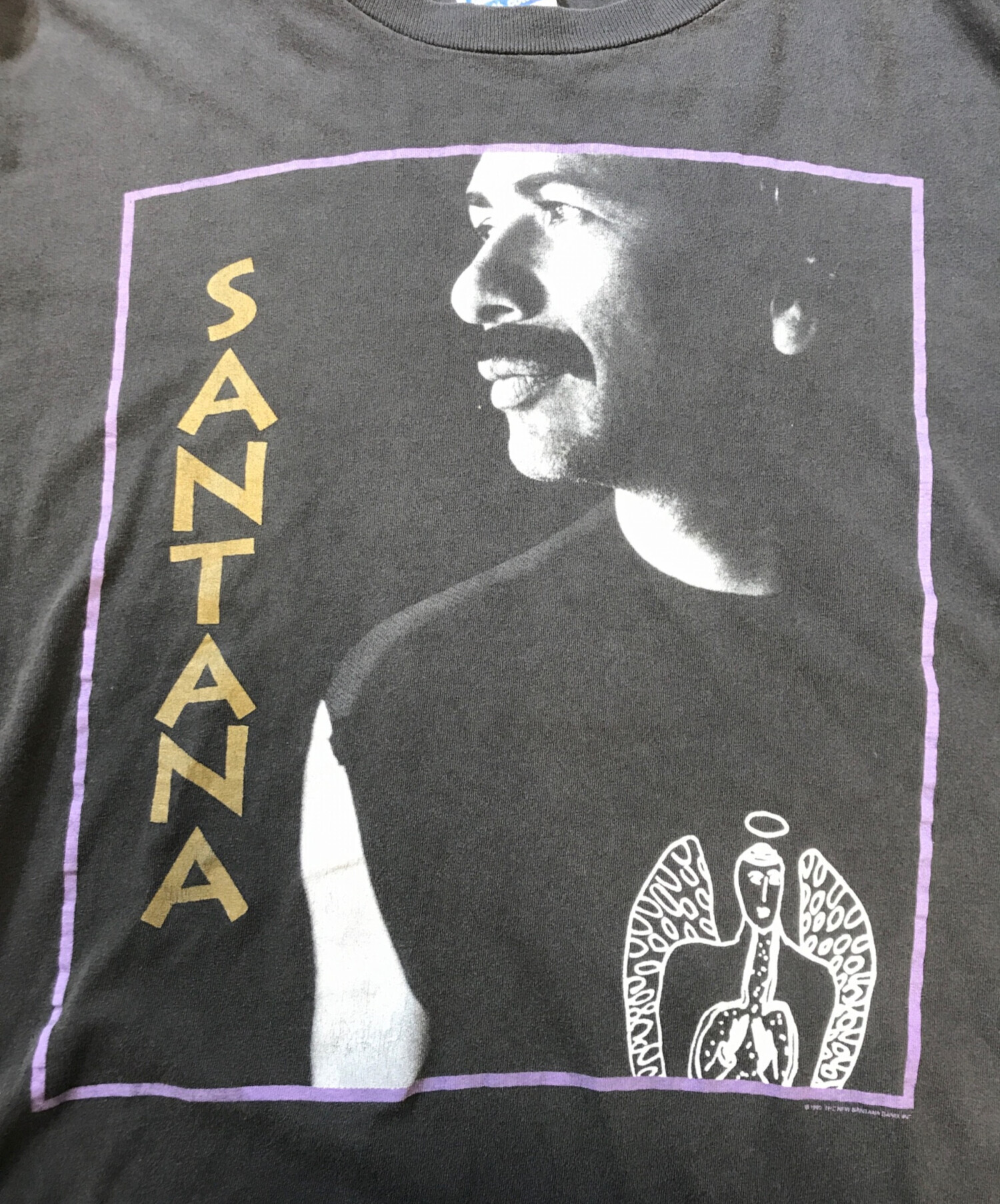 80s サンタナ NEW SANTANA BAND 86年ツアー Tシャツ XL Santana Unisex T-Shirt Guitar & Birds (Black)