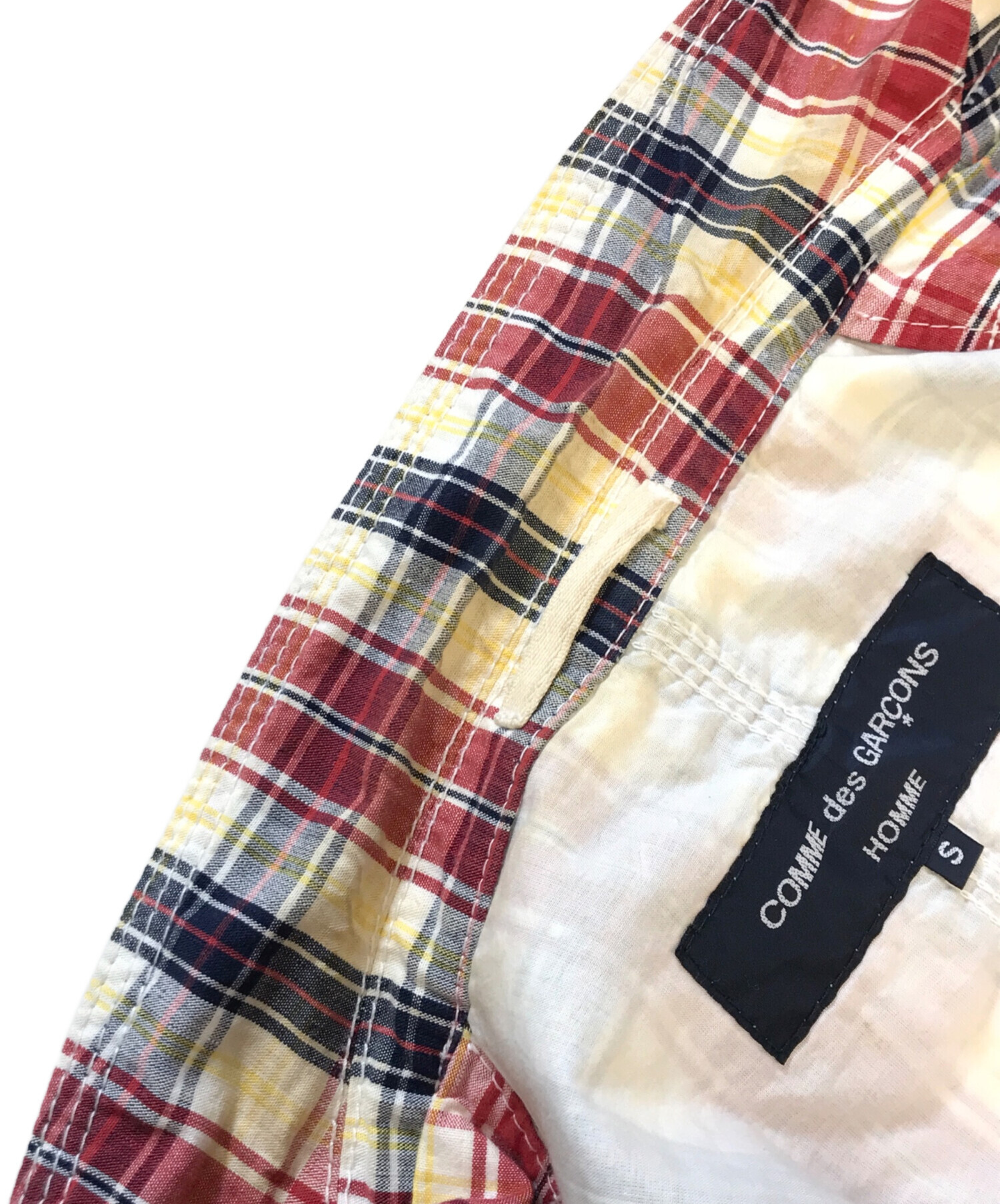 コムデギャルソンオム　チェック柄テーラードジャケット 90's COMME des GARCONS HOMME チェックテーラードジャケット