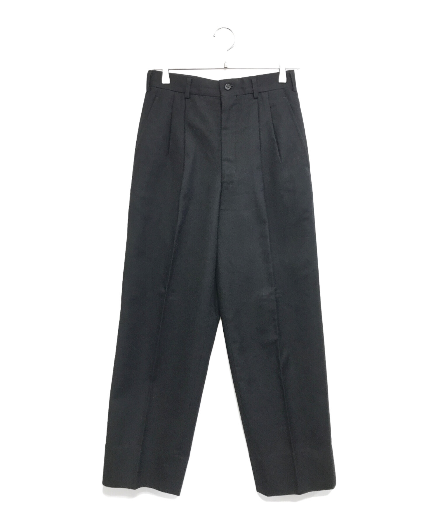 80s コムデギャルソンオムプリュス ウールセットアップ スラックス COMME des GARCONS HOMME 縮絨ウールサージセットアップスタイル