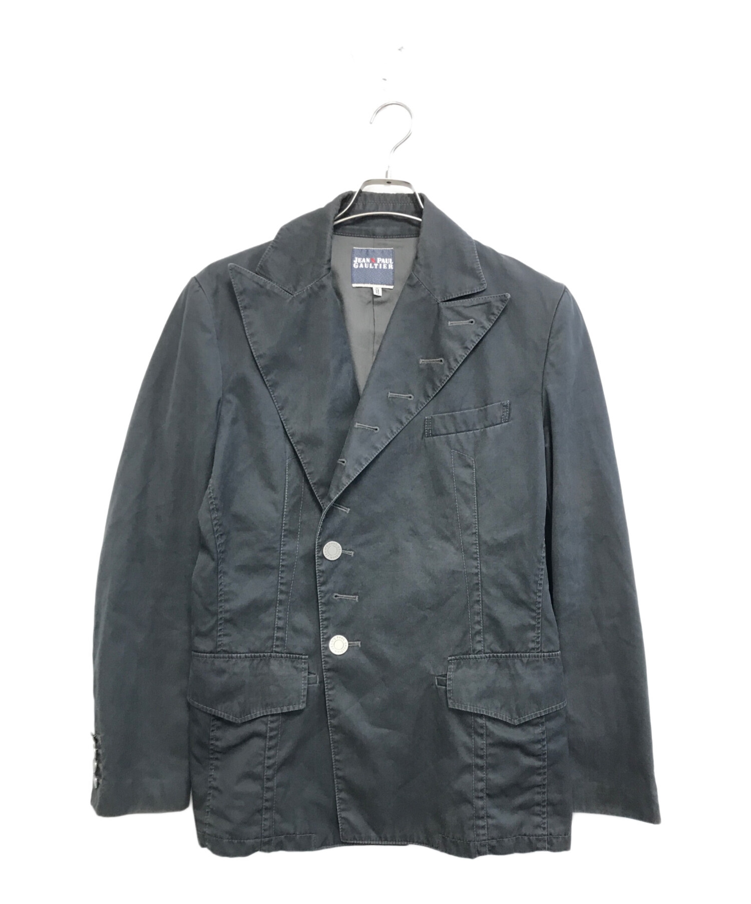 【美品】　ジャンポールゴルチェオム　ジャケット グレー　ストライプ　3ボタン 中古・古着通販】Jean Paul GAULTIER (ジャンポールゴルチェ) 多重
