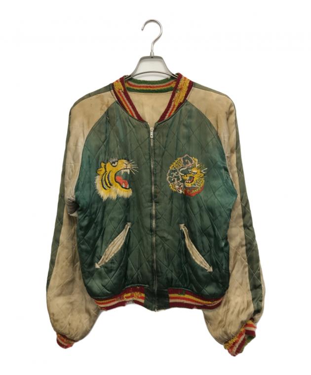 スカジャン フライングタイガー サテンジャケット ヴィンテージ 古着 中古・古着通販】VINTAGE (ヴィンテージ) スカジャン グリーン サイズ