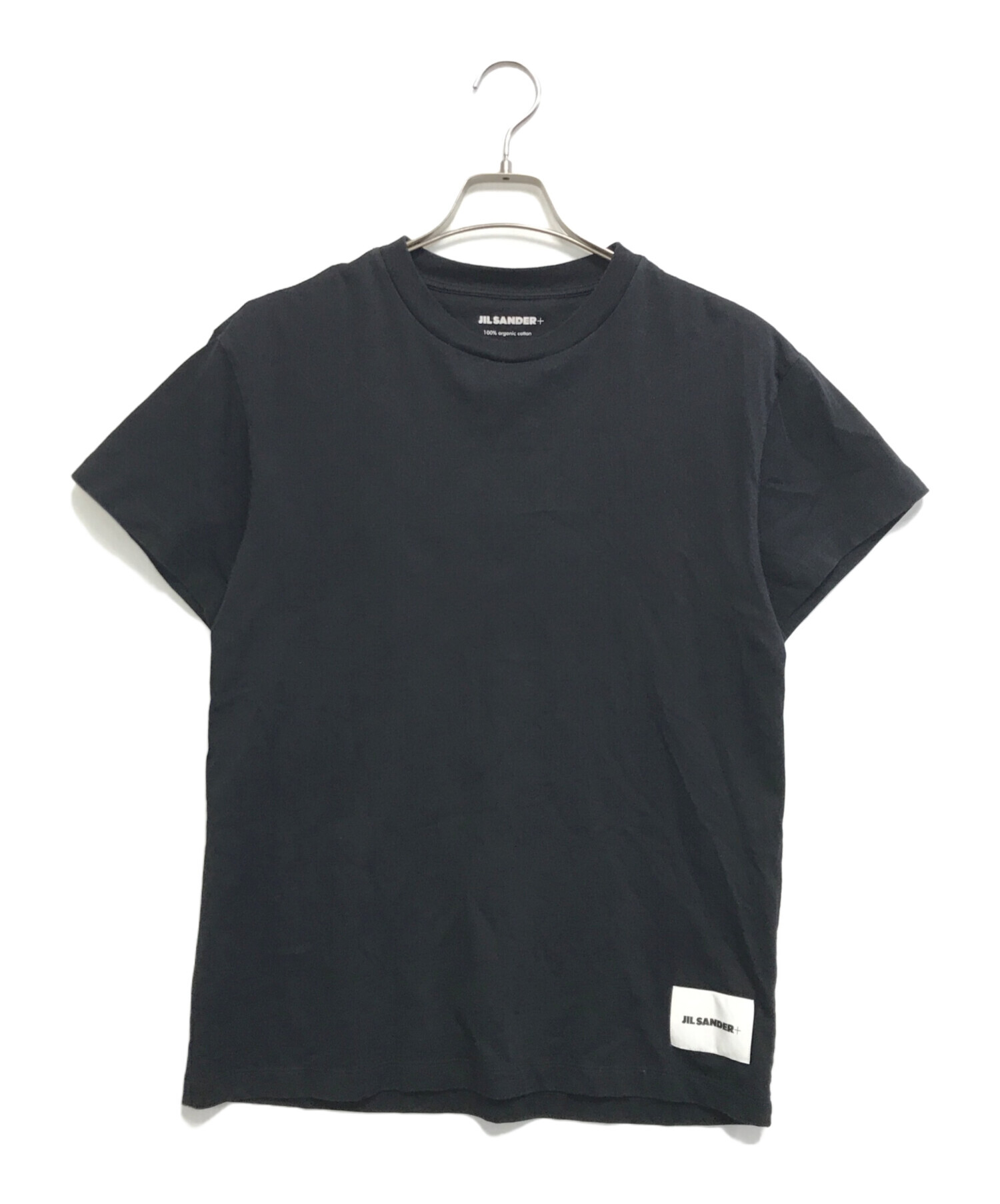 ジルサンダープラス JIL SANDER  クルーネック 裾ロゴ刺繍 半袖Tシャツ カットソー Mサイズ  ホワイト【中古】【新品同様】【美品】 JIL SANDER（ジルサンダー） JIL SANDER Tシャツ 半袖 クルーネック