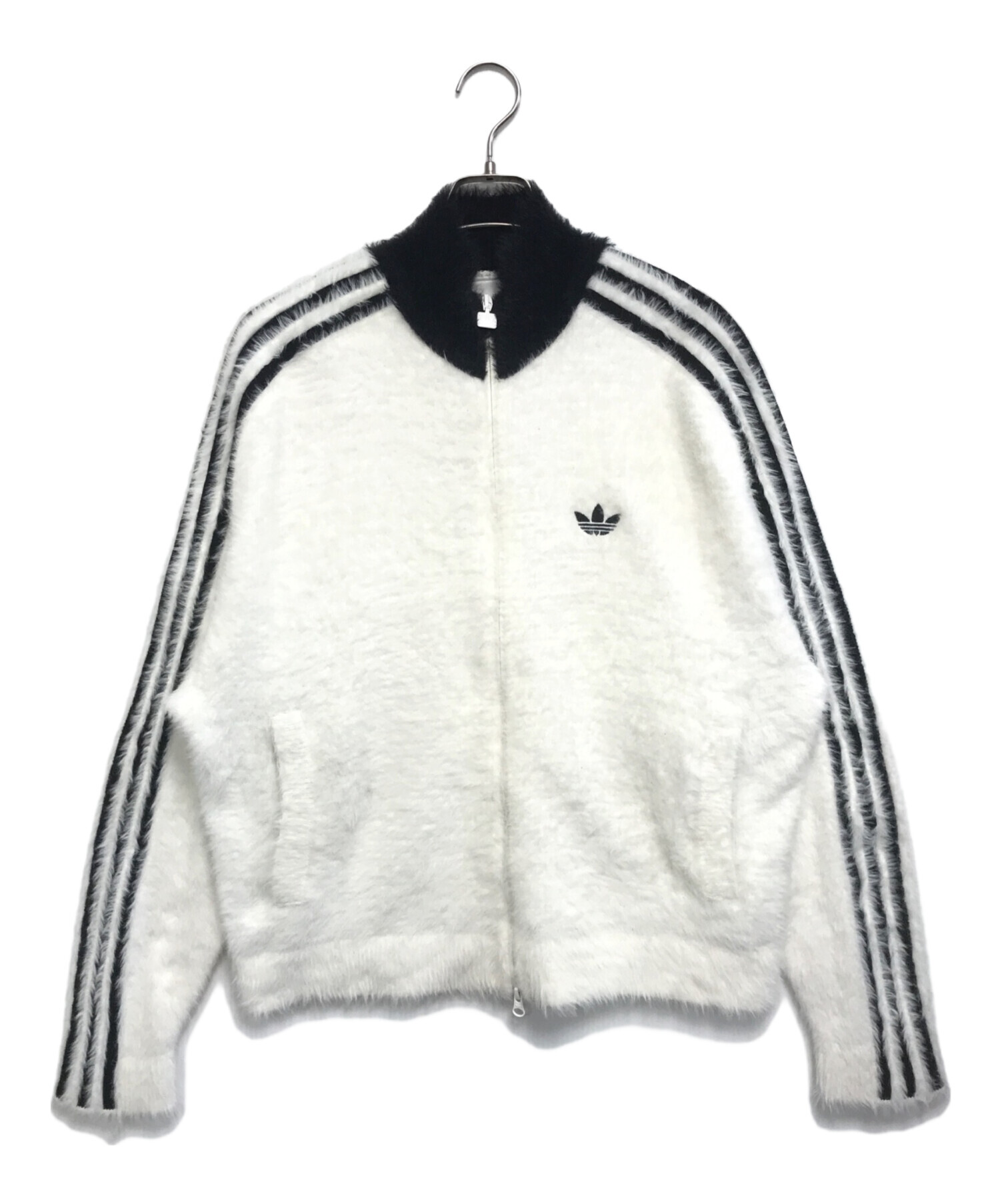 adidas アディダス フェイクモヘヤ トラックジャケット ホワイト XL 中古・古着通販】adidas (アディダス) フェイクモヘヤ クラシック