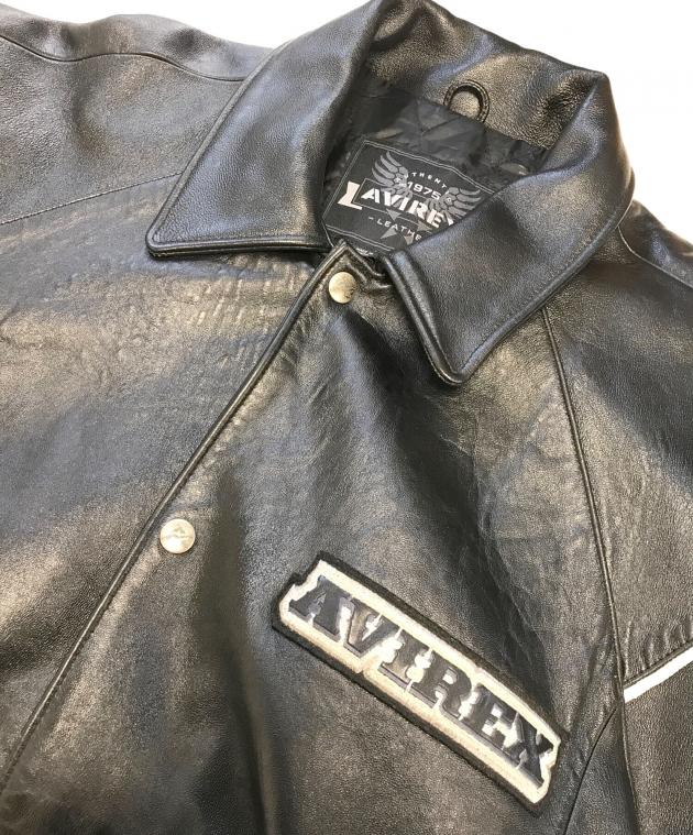 中古・古着通販】AVIREX (アヴィレックス) レザージャケット ブラック 中古・古着通販】AVIREX (アヴィレックス) レザージャケット ブラック