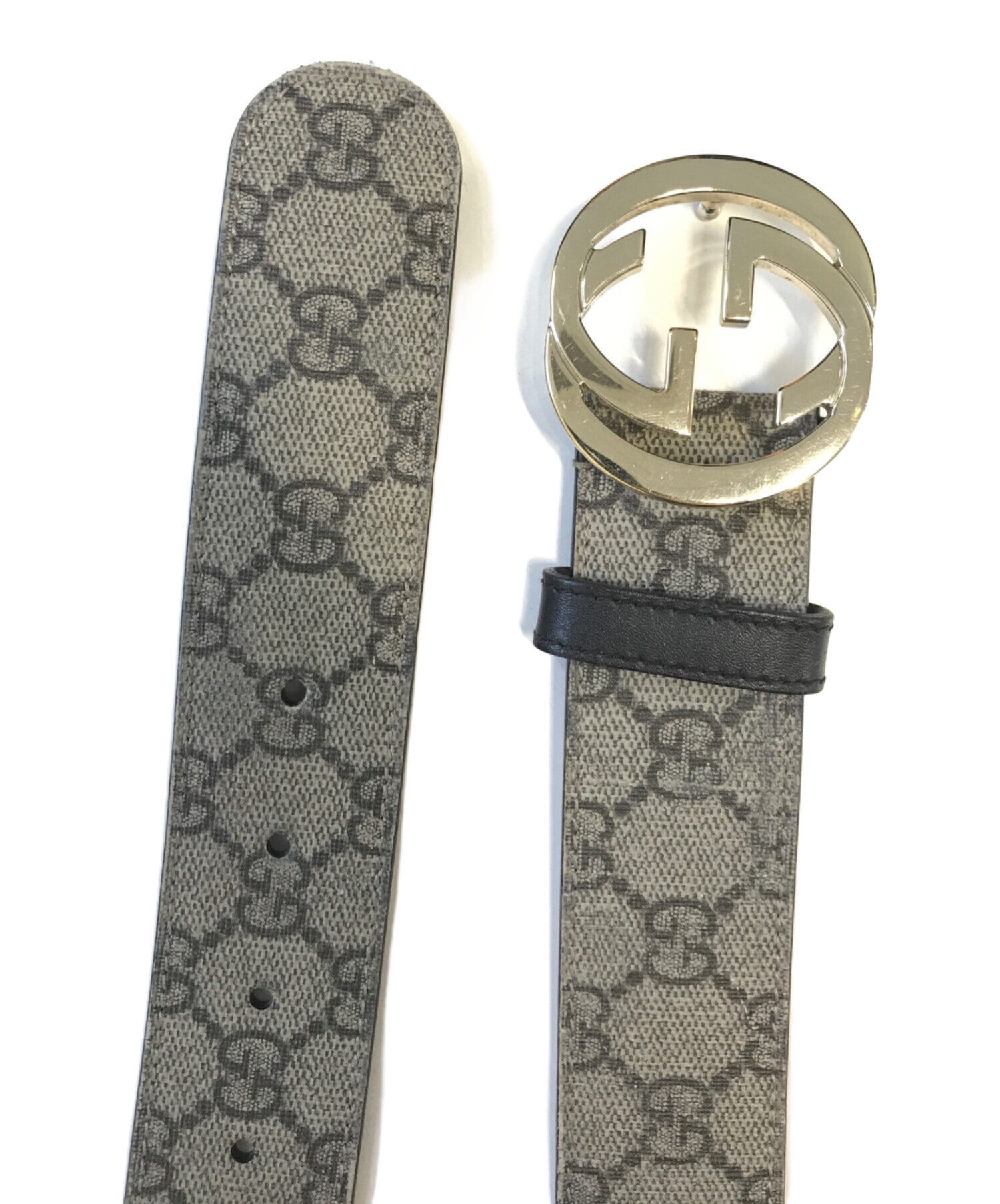 新品同様 グッチ インターロッキングG ベルト メンズ カーキ 38 95cm 中古・古着通販】GUCCI (グッチ) インターロッキングGGベルト カーキ